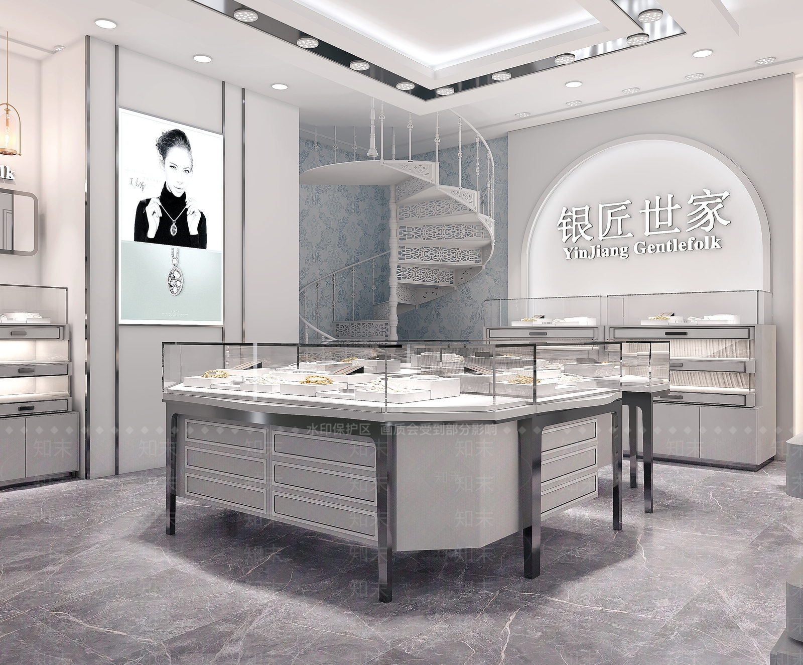 简欧珠宝店3D模型下载【ID:597008878】