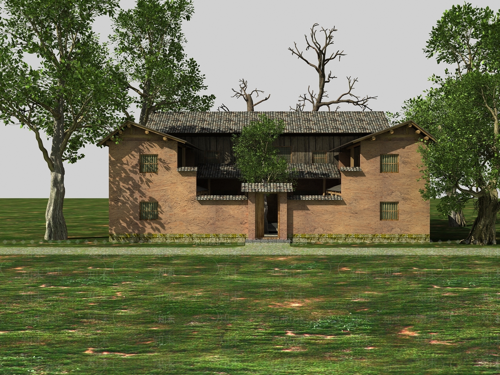 中式四合院3D模型下载【ID:697051847】