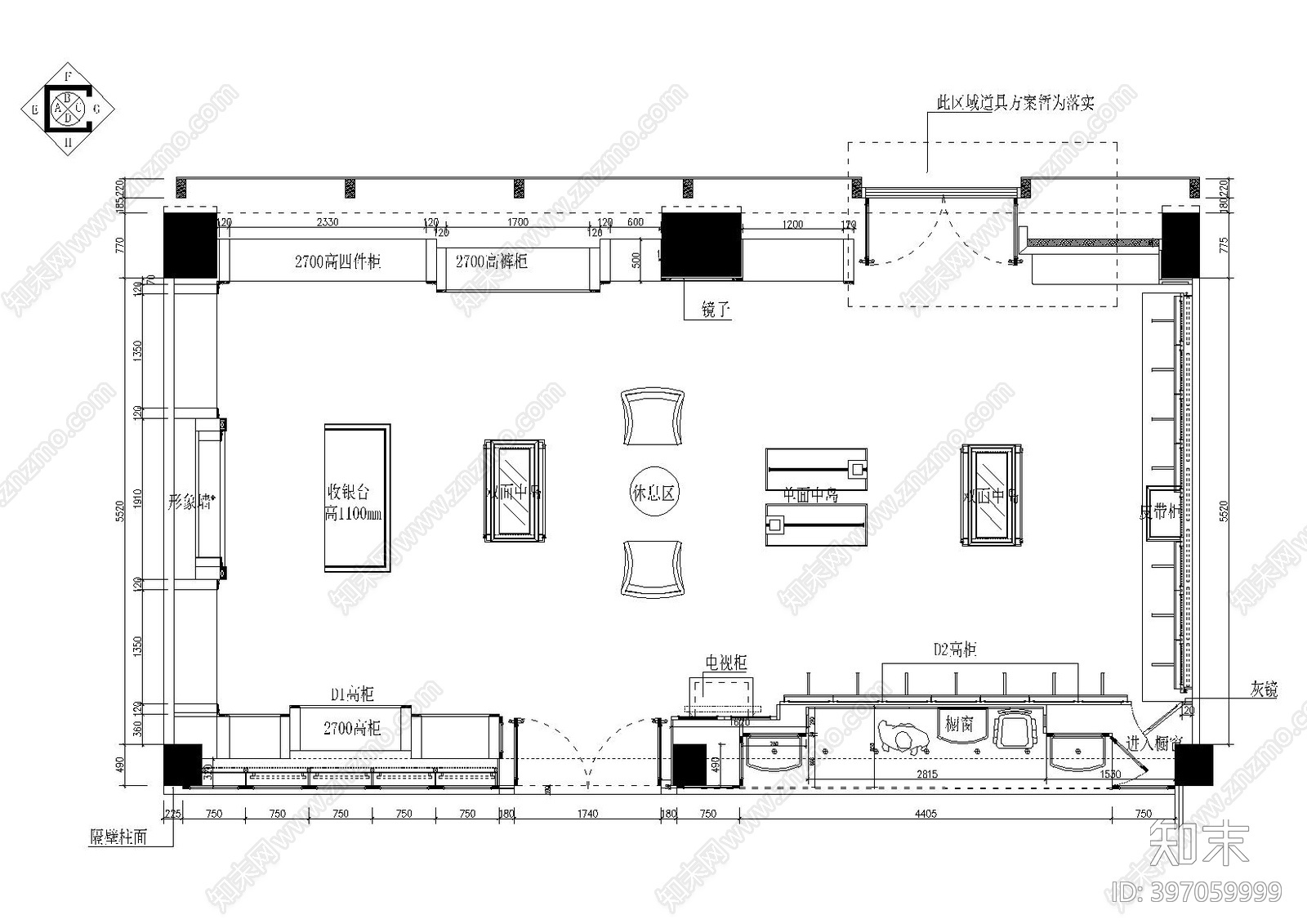 服装店cad施工图下载【ID:397059999】
