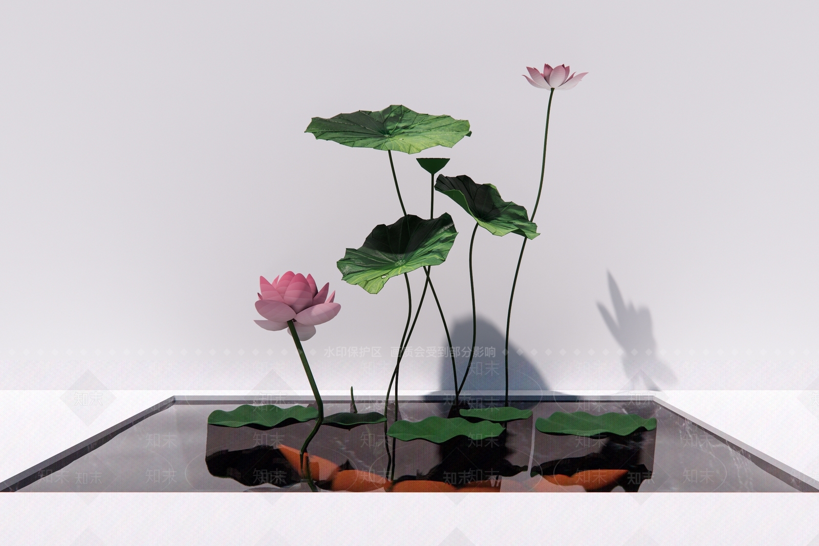 现代荷花SU模型下载【ID:197067598】