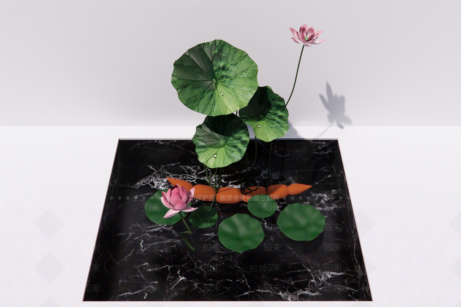 现代荷花SU模型下载【ID:197067598】