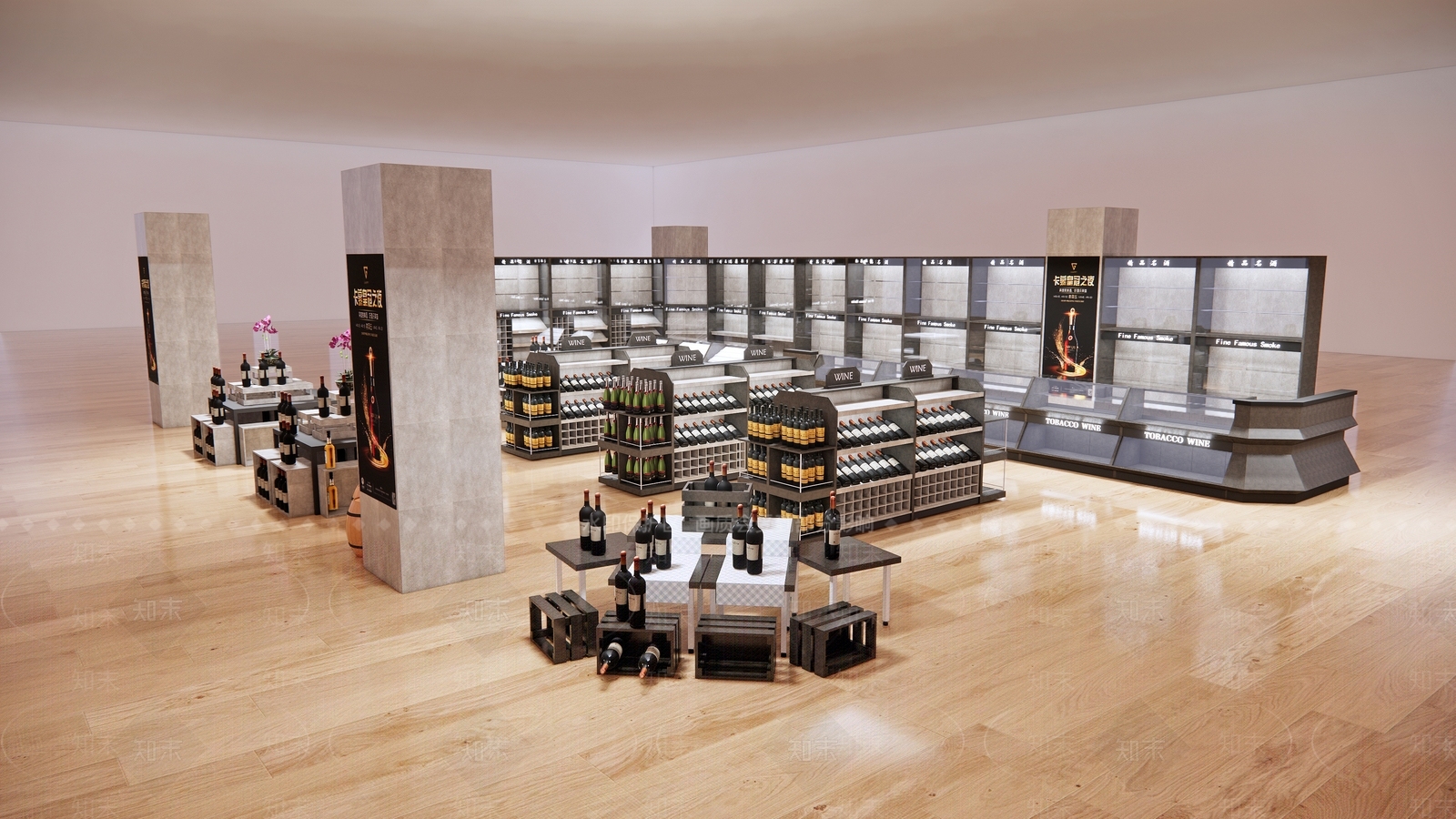 现代烟酒茶叶店SU模型下载【ID:597081921】