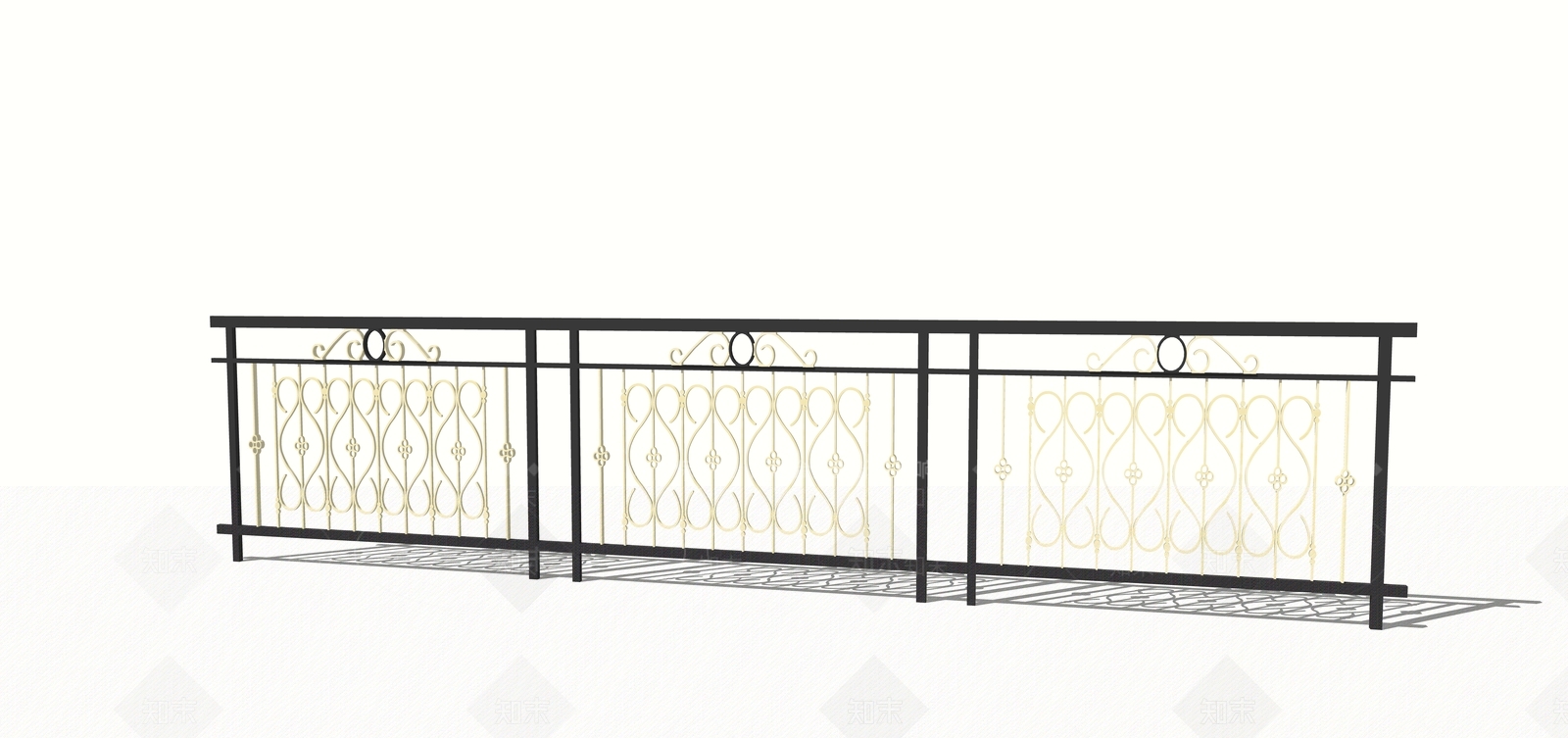 欧式铁艺栏杆SU模型下载【ID:497082105】