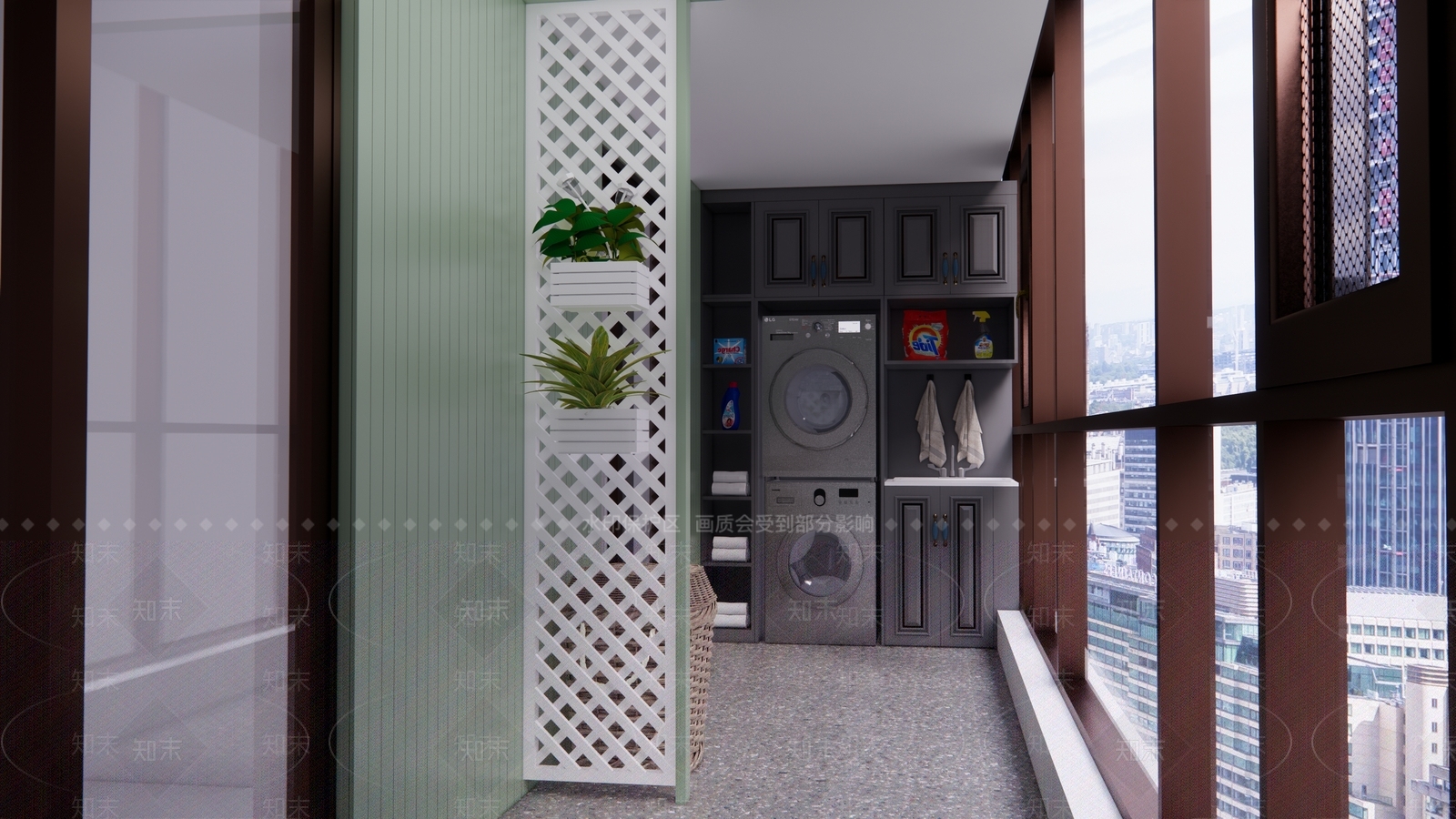 现代家居阳台SU模型下载【ID:697088561】