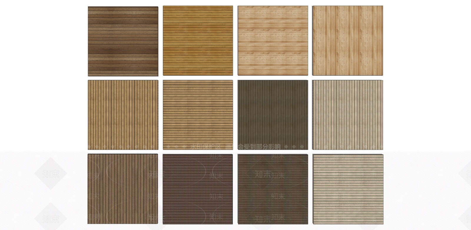 现代防腐木地板SU模型下载【ID:897090201】