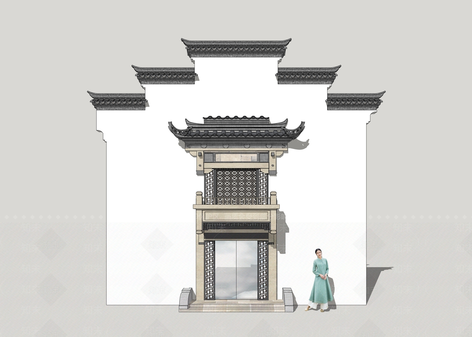 景墙SU模型精品下载_SketchUp模型_知末网