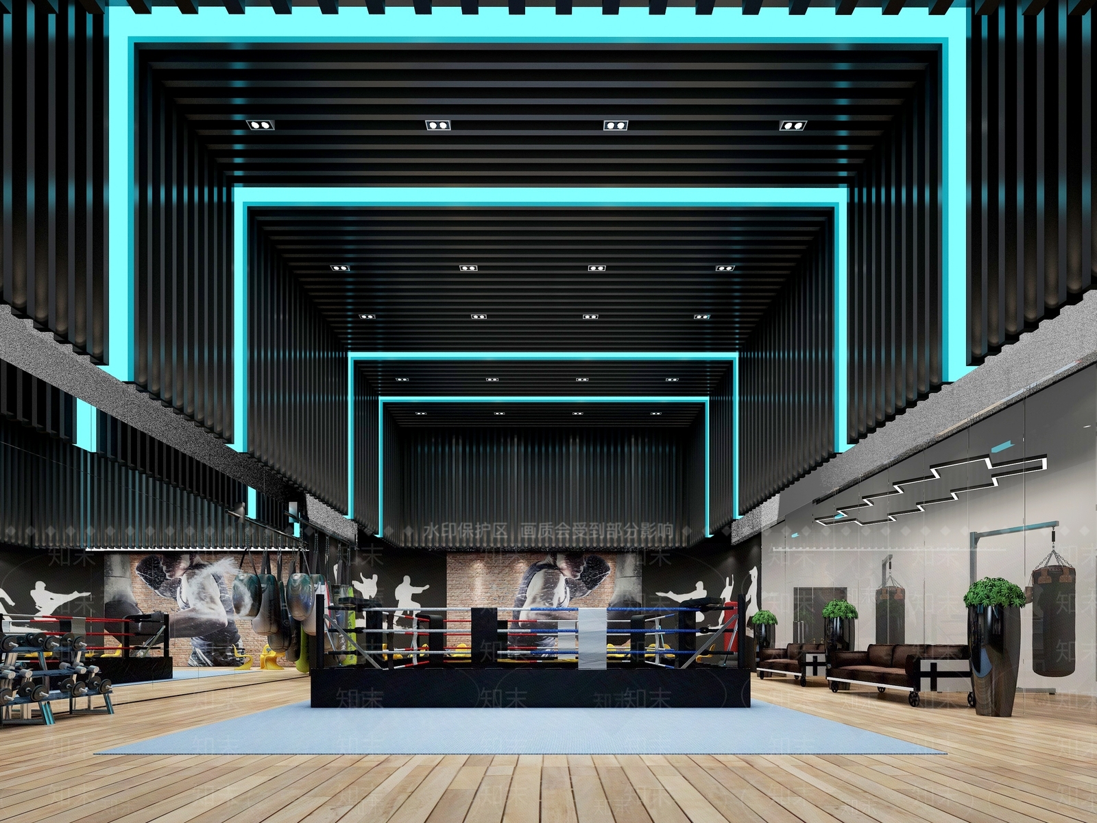 现代拳击馆3D模型下载【ID:397111734】