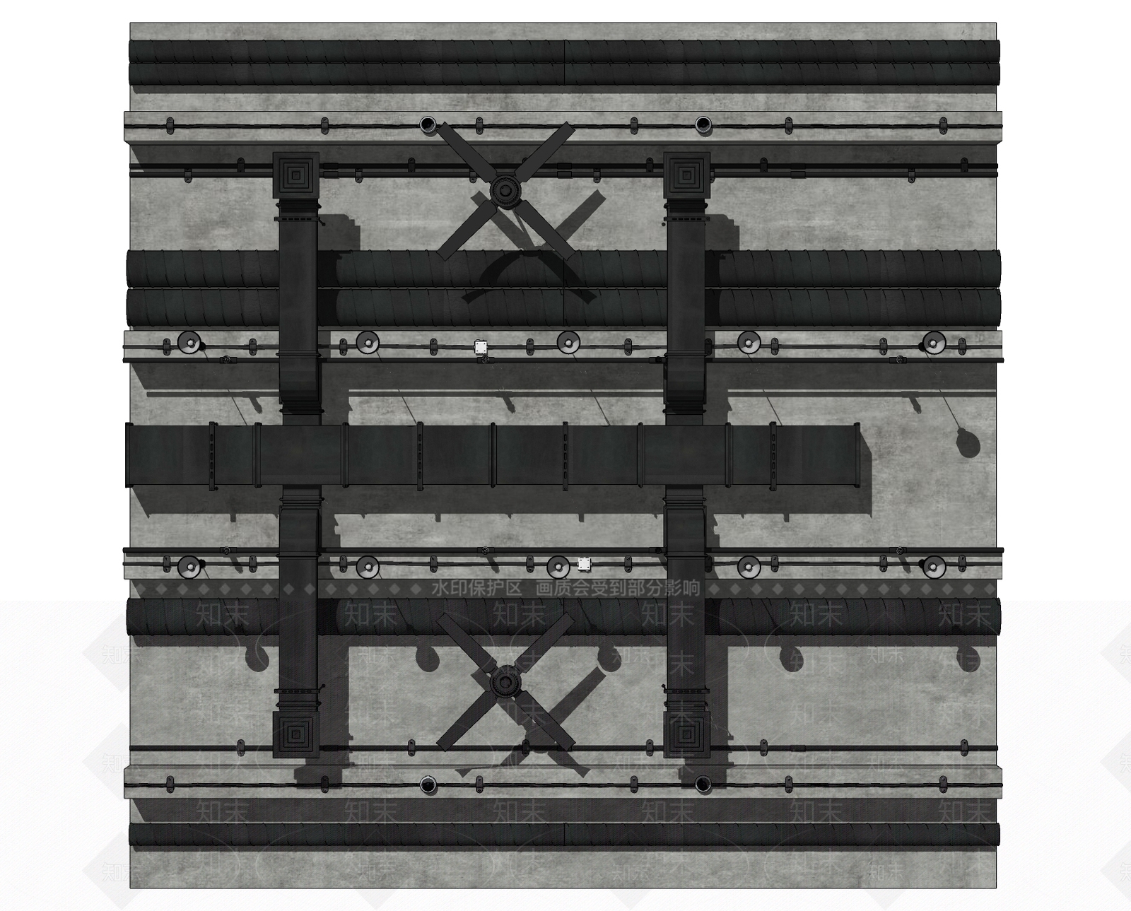 工业通风管道SU模型下载【ID:397111486】