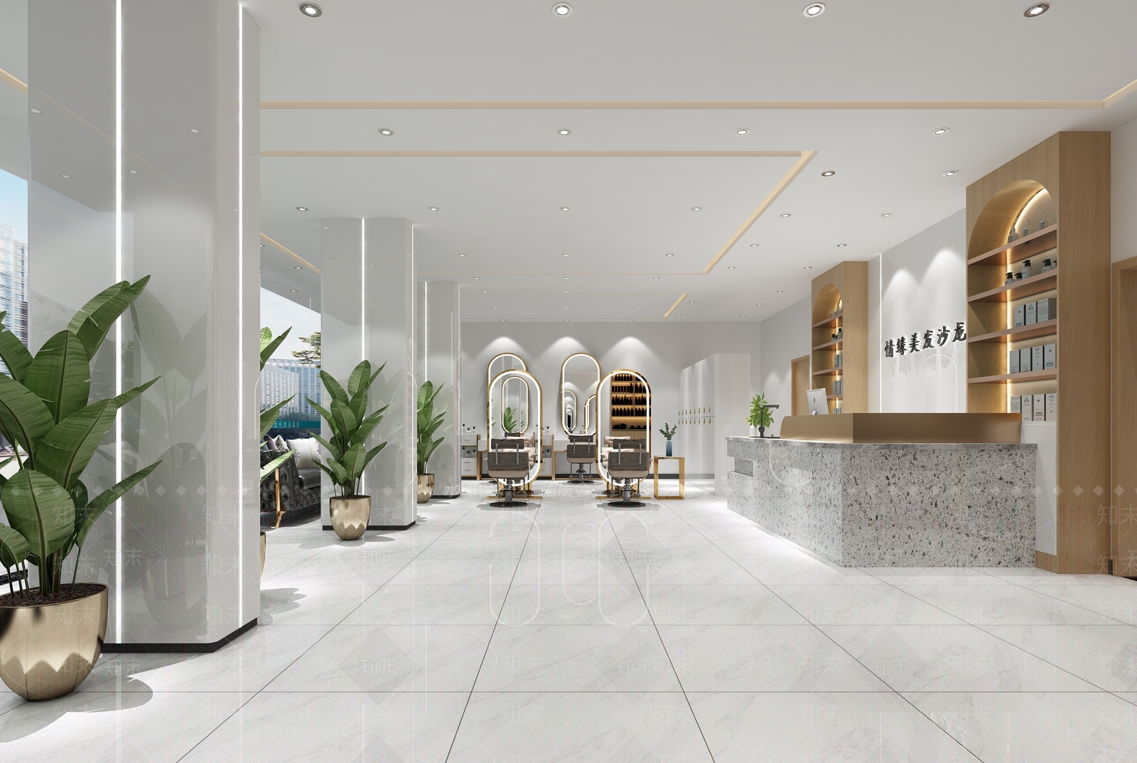 现代美容美发店3D模型下载【ID:997120550】