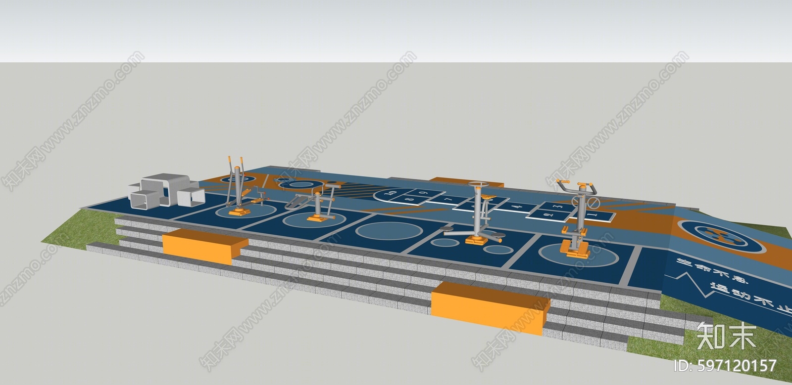 现代运动场地SU模型下载【ID:597120157】