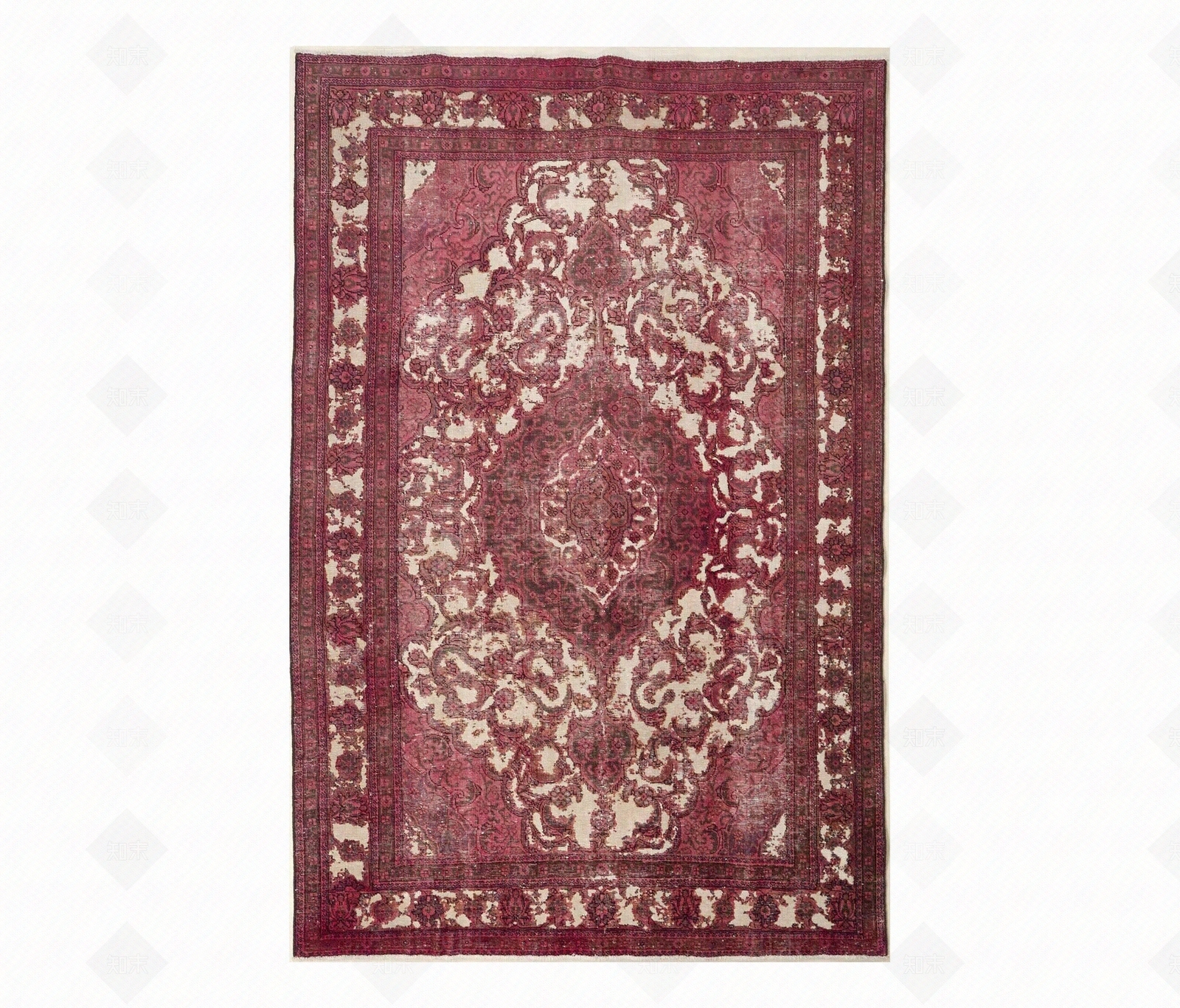 进口高级暗红色欧花地毯贴图下载【ID:697122969】