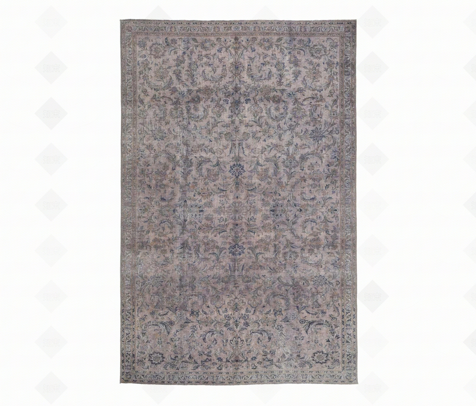 进口高级灰紫色花形地毯贴图下载【ID:897125699】