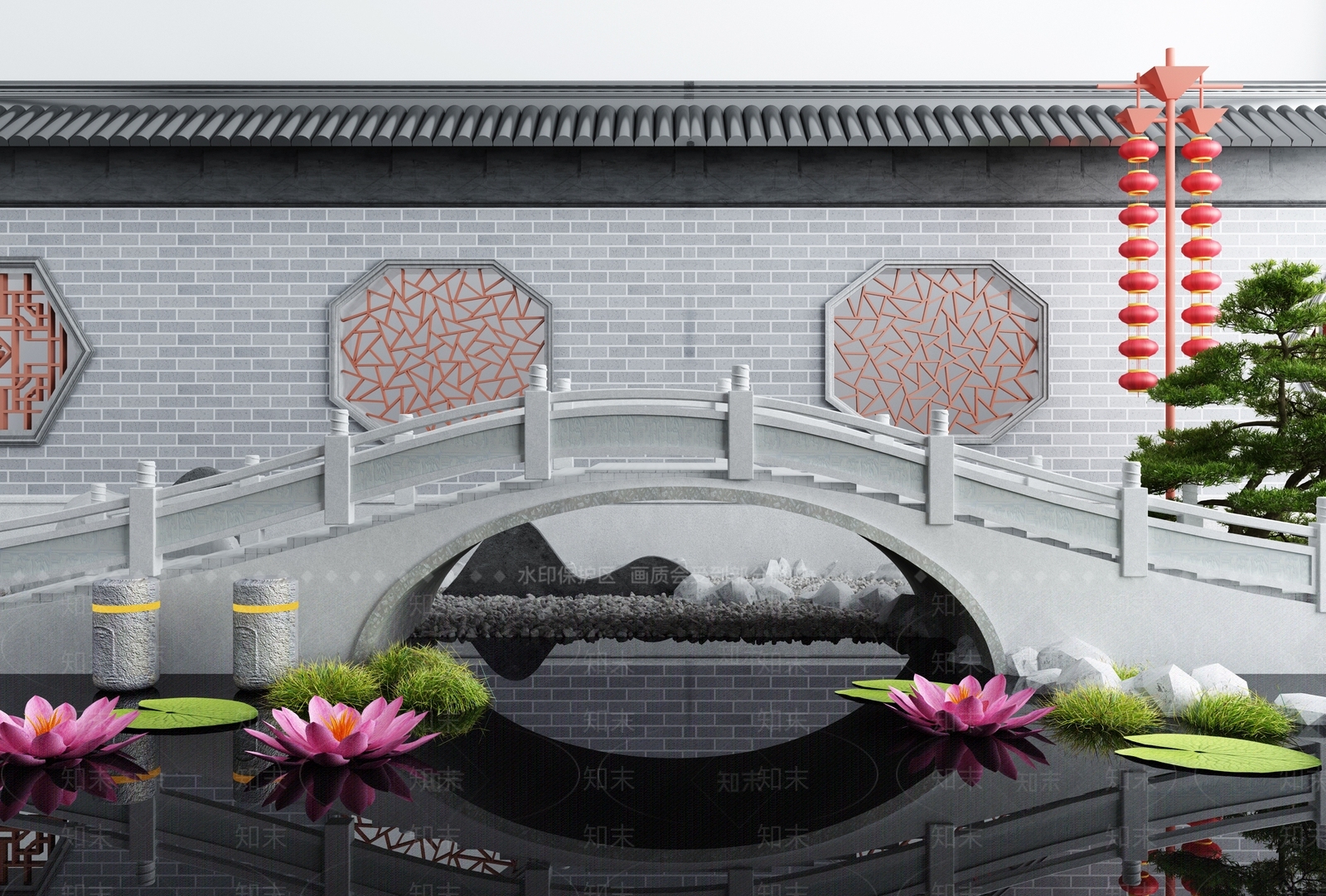 新中式桥3D模型下载【ID:997130169】