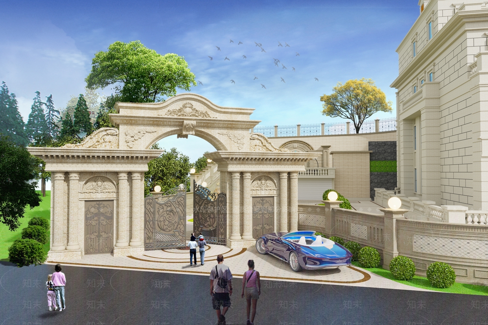 简欧别墅3D模型下载【ID:997140880】