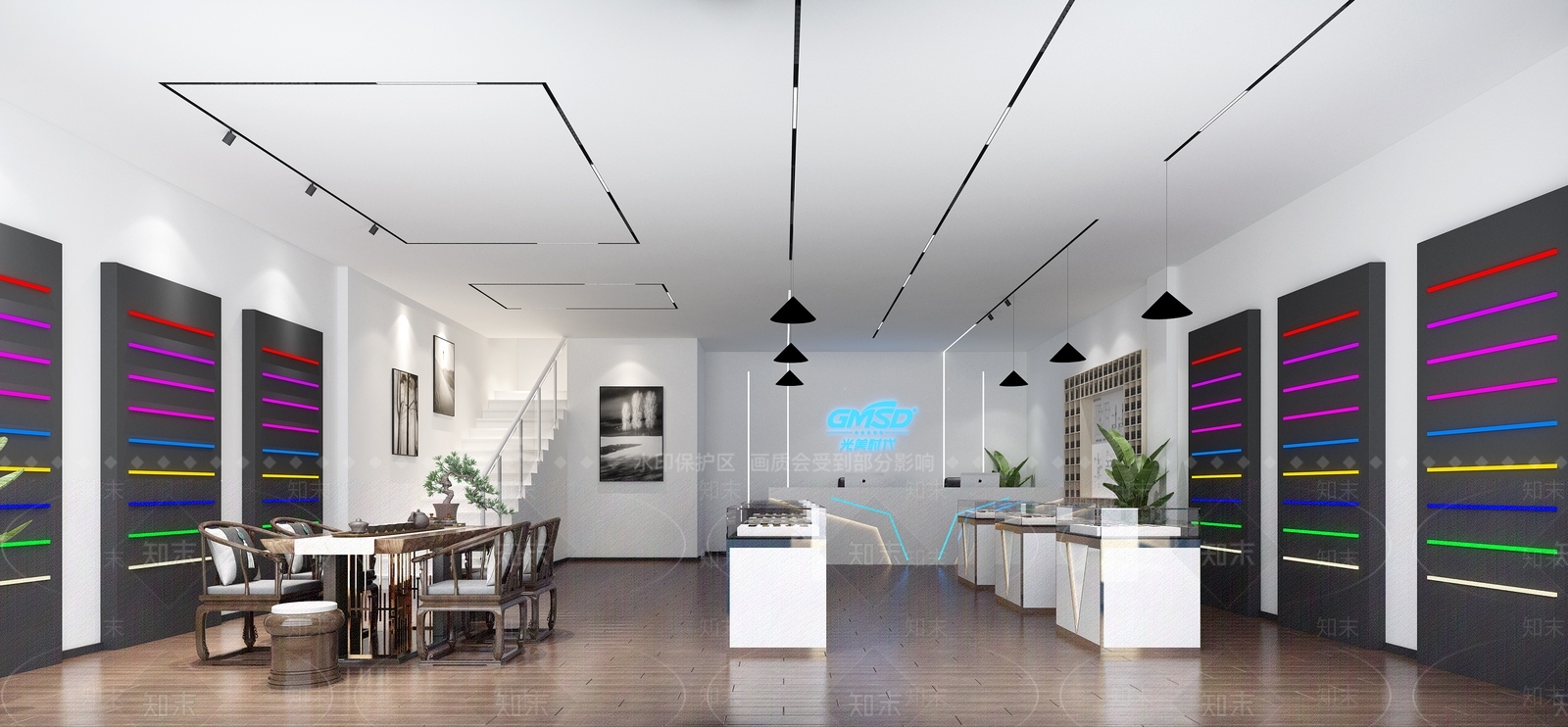 现代灯具展厅3D模型下载【ID:597141461】