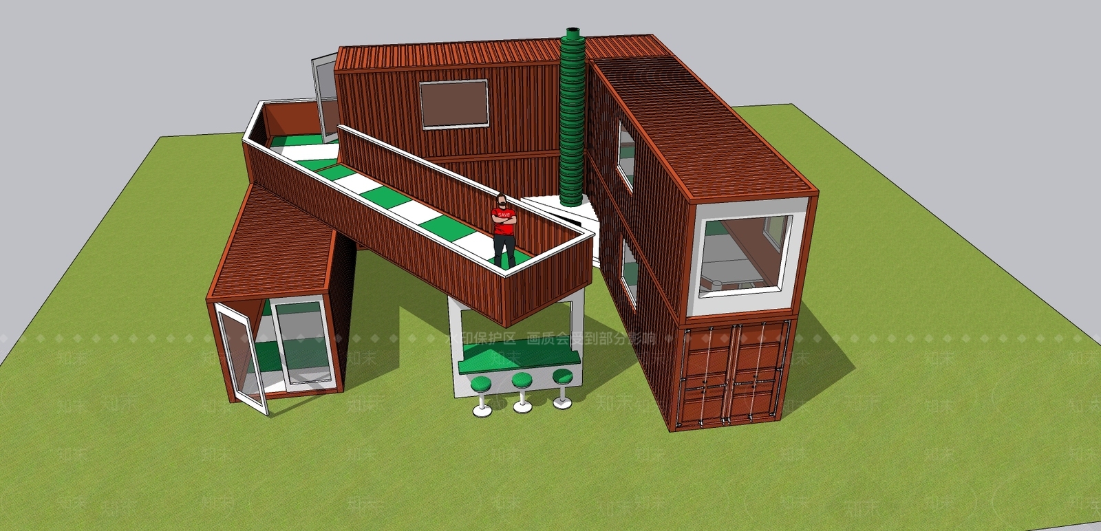 现代小公建SU模型下载【ID:397153482】