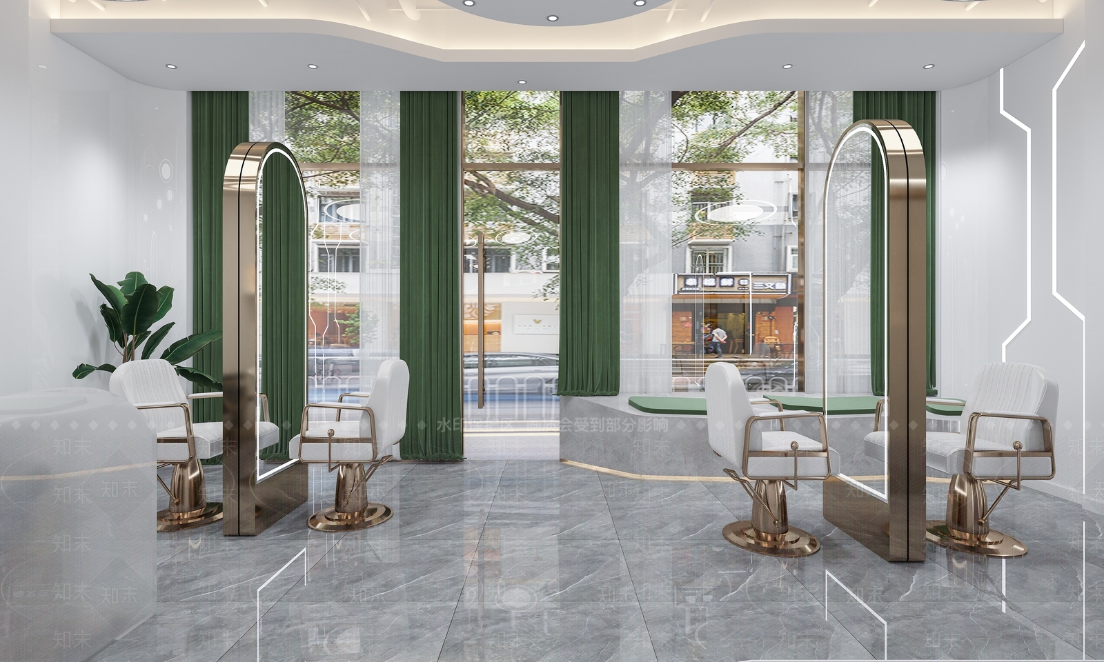 现代美发店3D模型下载【ID:397155405】