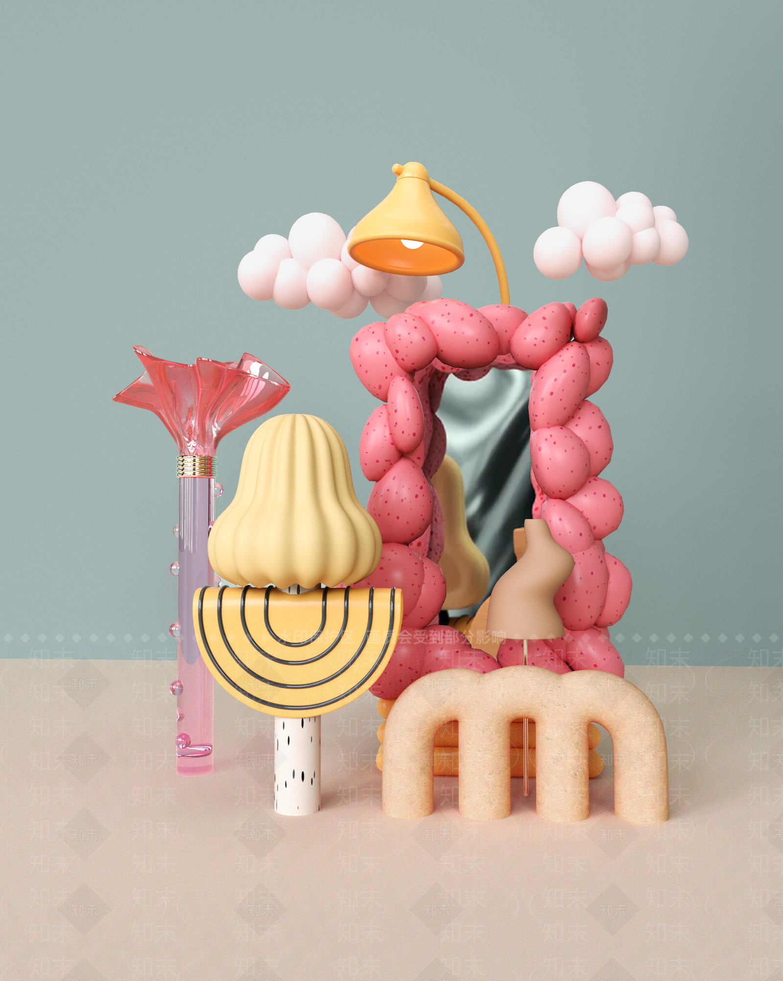 【3D悬赏模型】现代异形雕塑3D模型下载【ID:397205820】