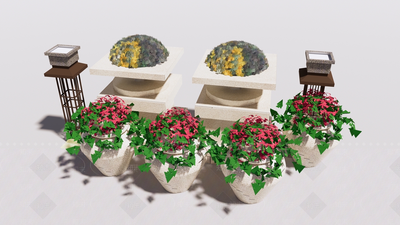 法式花坛花钵SU模型下载【ID:997164761】