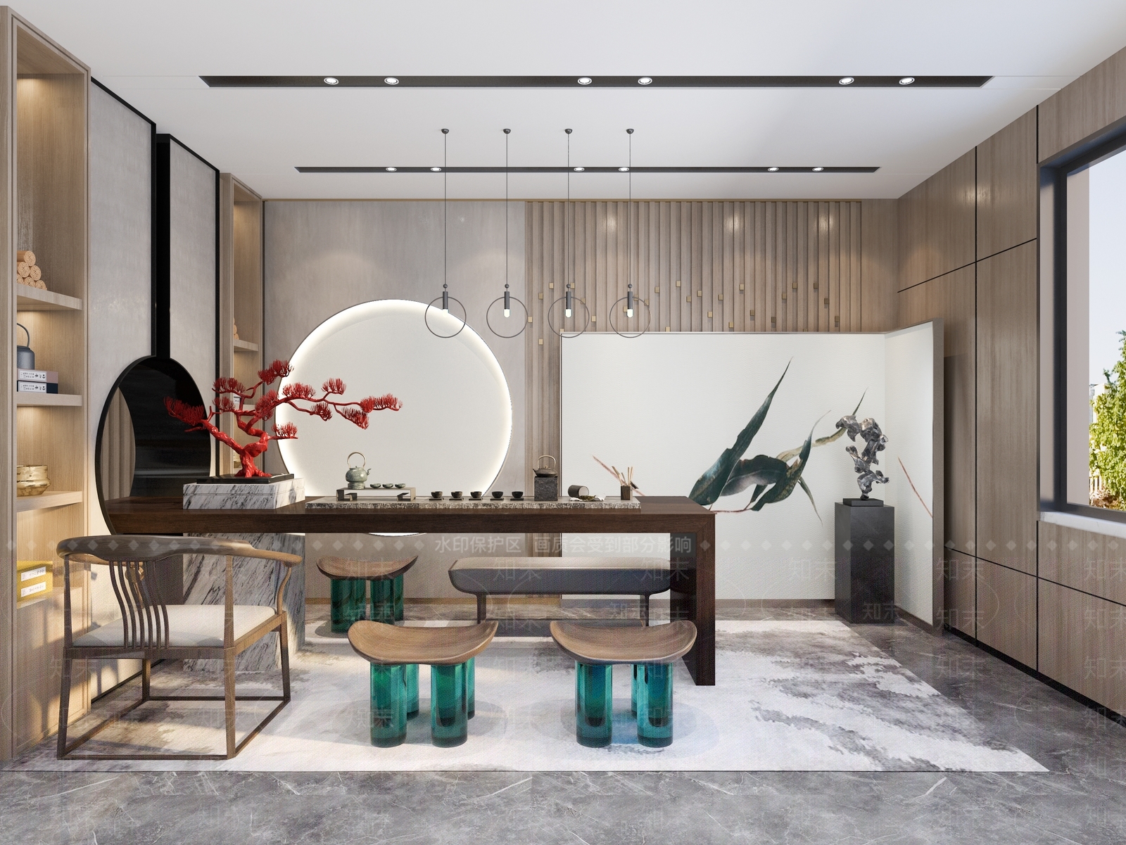 新中式活动中心3D模型下载【ID:597170002】