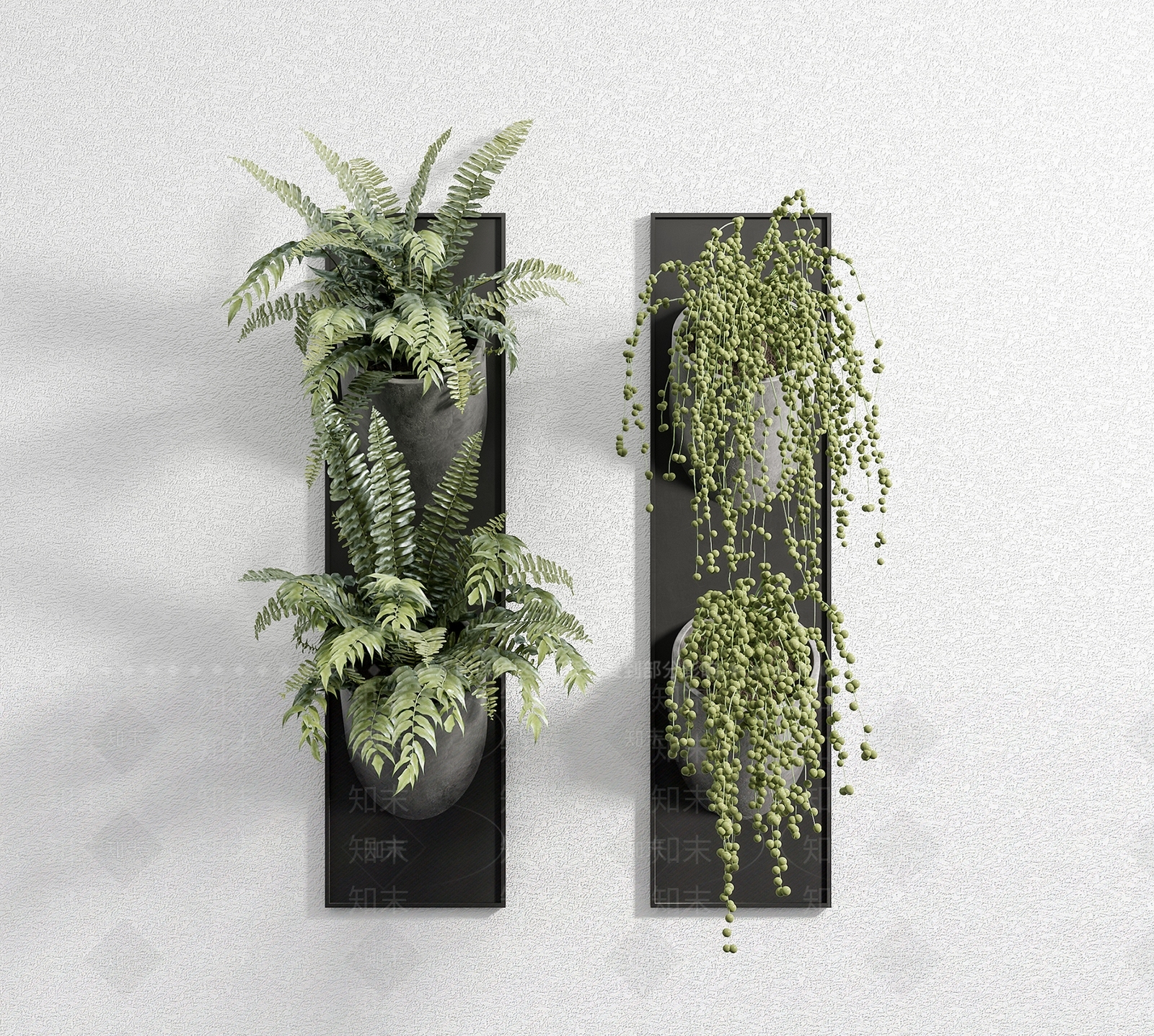 现代绿植墙3D模型下载【ID:497191250】
