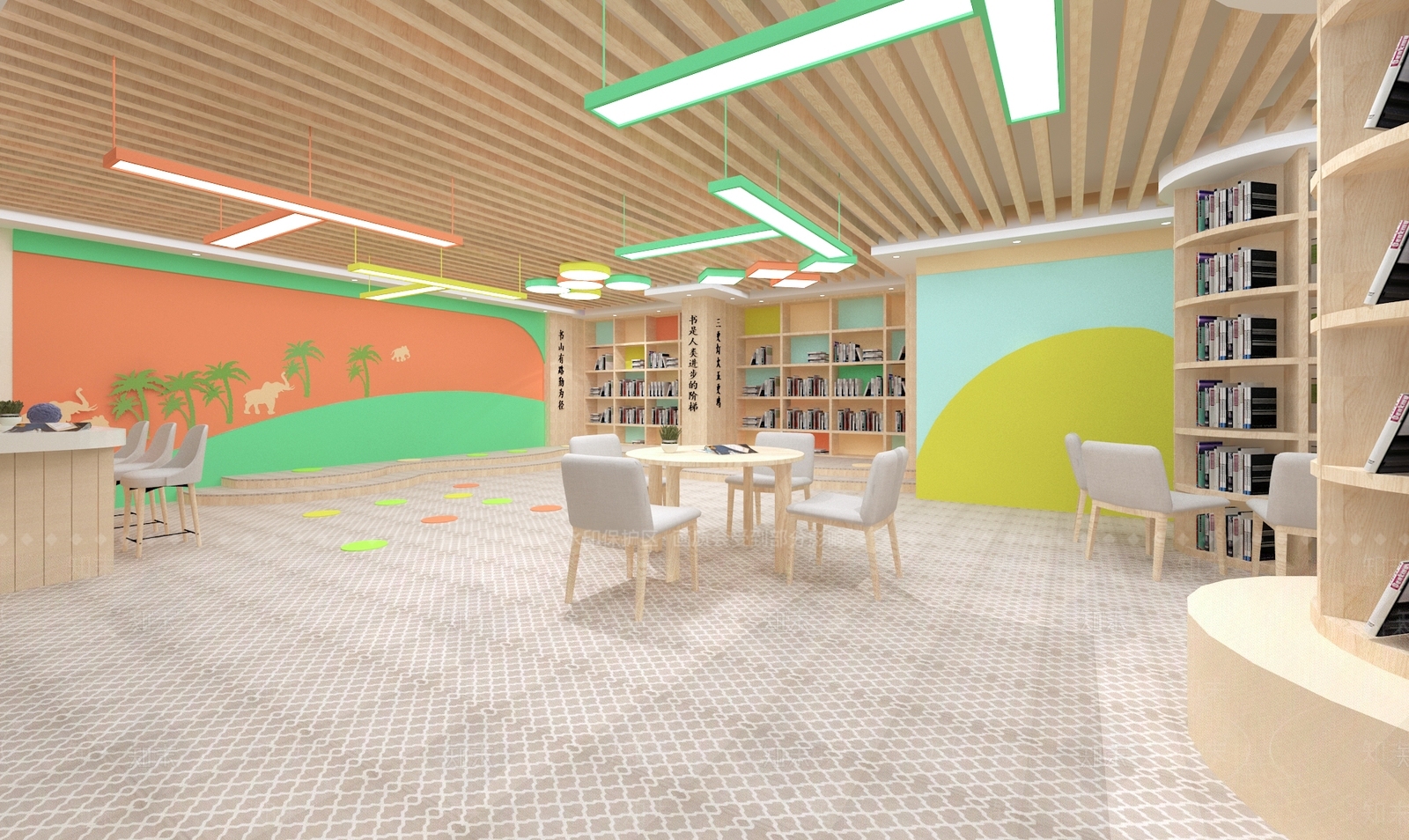 现代公益图书馆3D模型下载【ID:897208267】