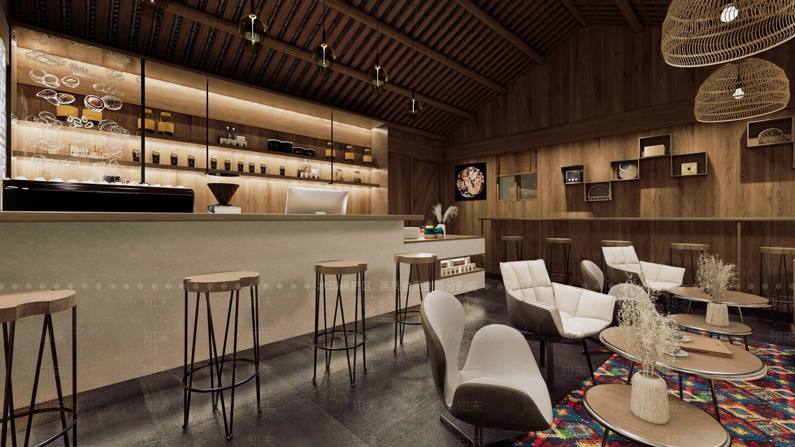 现代咖啡馆SU模型下载【ID:897355642】