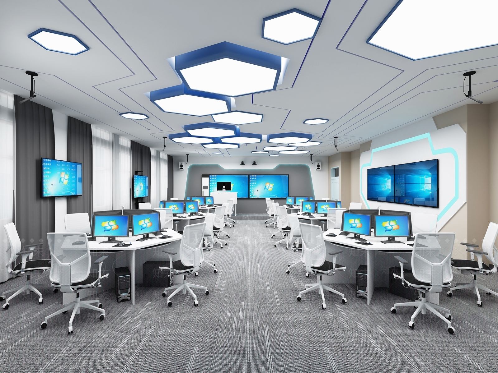 现代教室3D模型下载【ID:597211864】_知末3d模型网