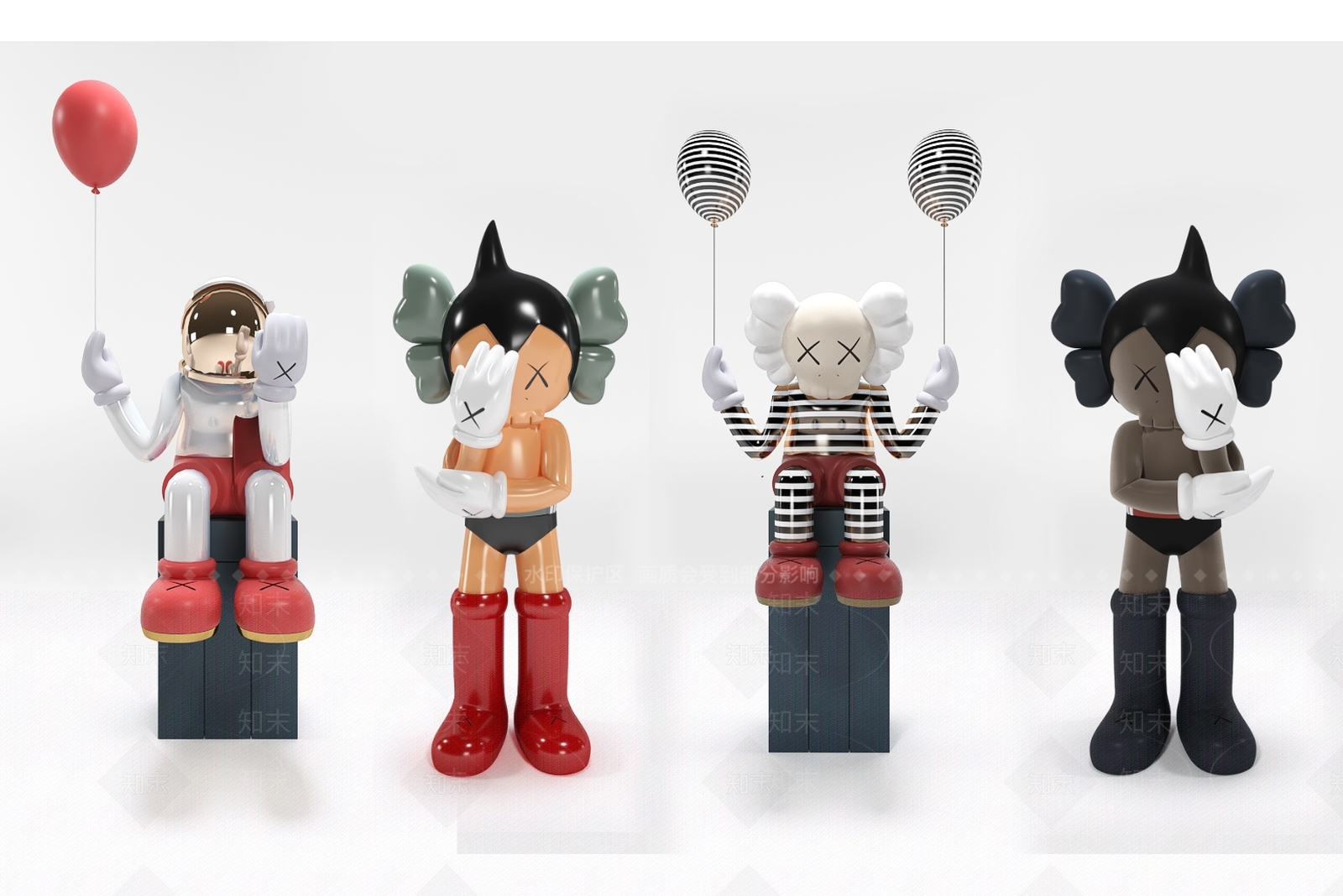 现代娃娃摆件3D模型下载【ID:997216138】