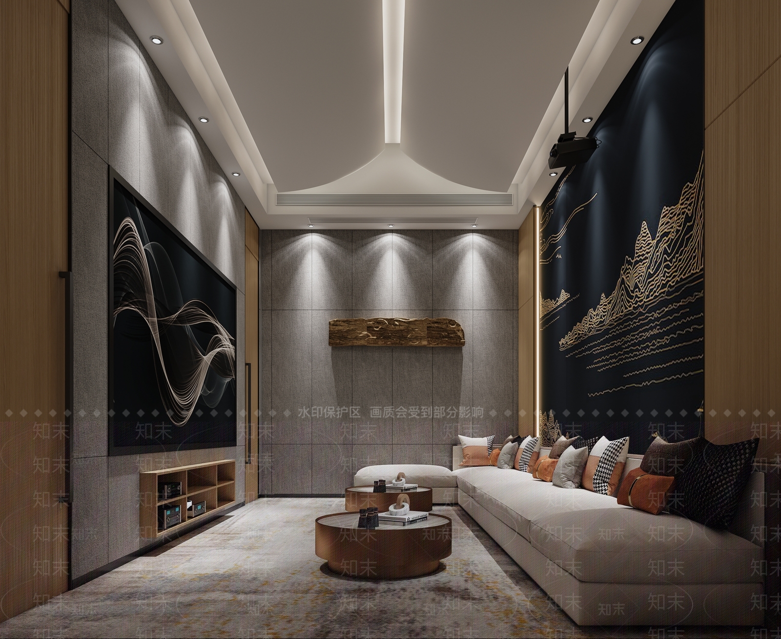 新中式家居影音室3D模型下载【ID:897218968】