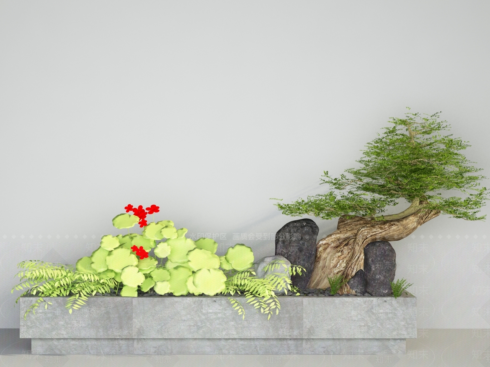 现代花坛花钵3D模型下载【ID:697225767】