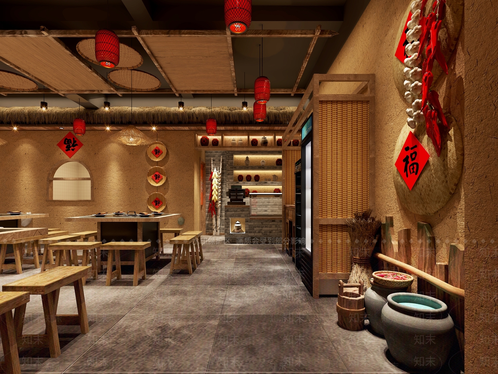 中式火锅店3D模型下载【ID:397228287】