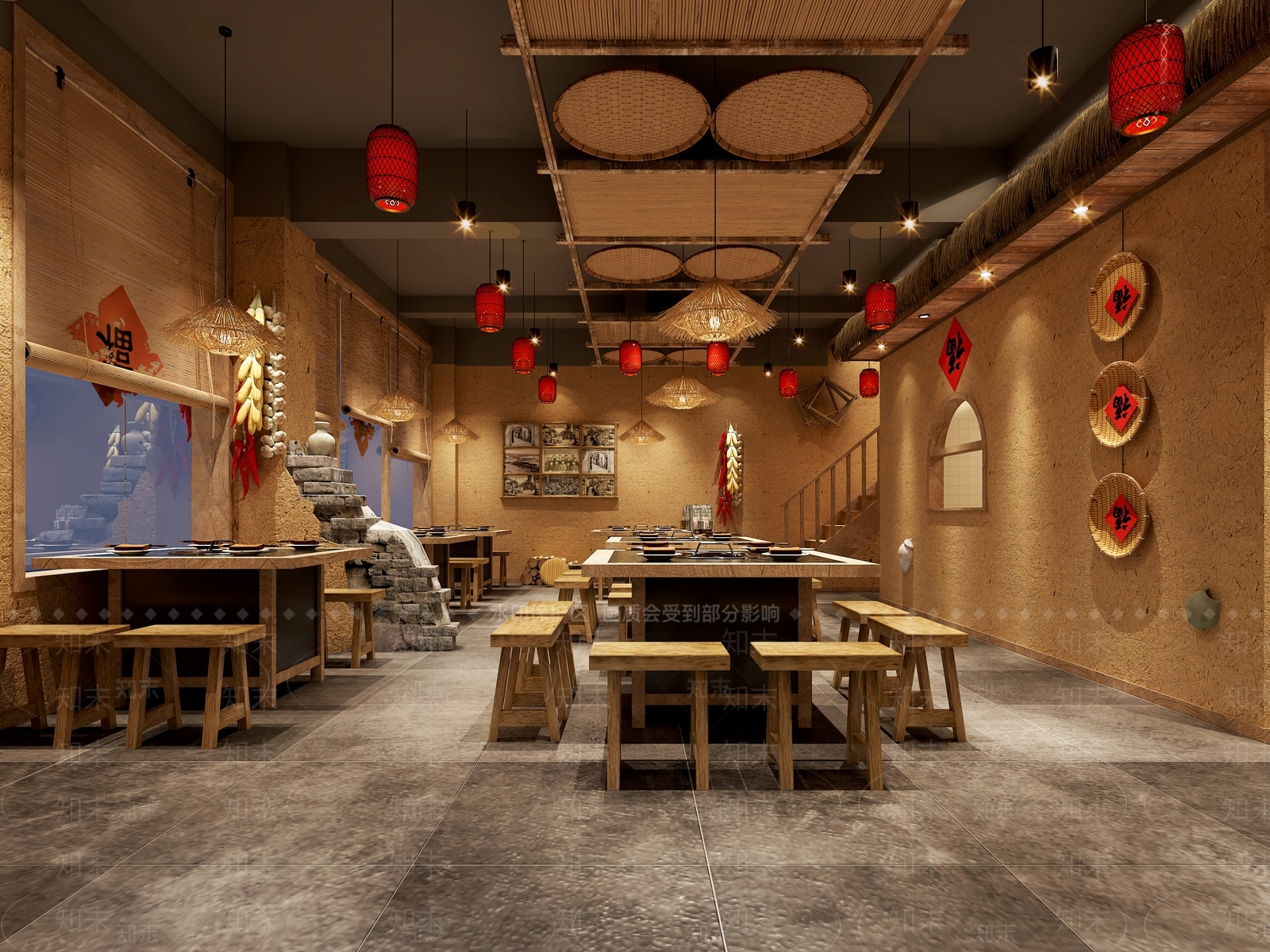 中式火锅店3D模型下载【ID:397228287】