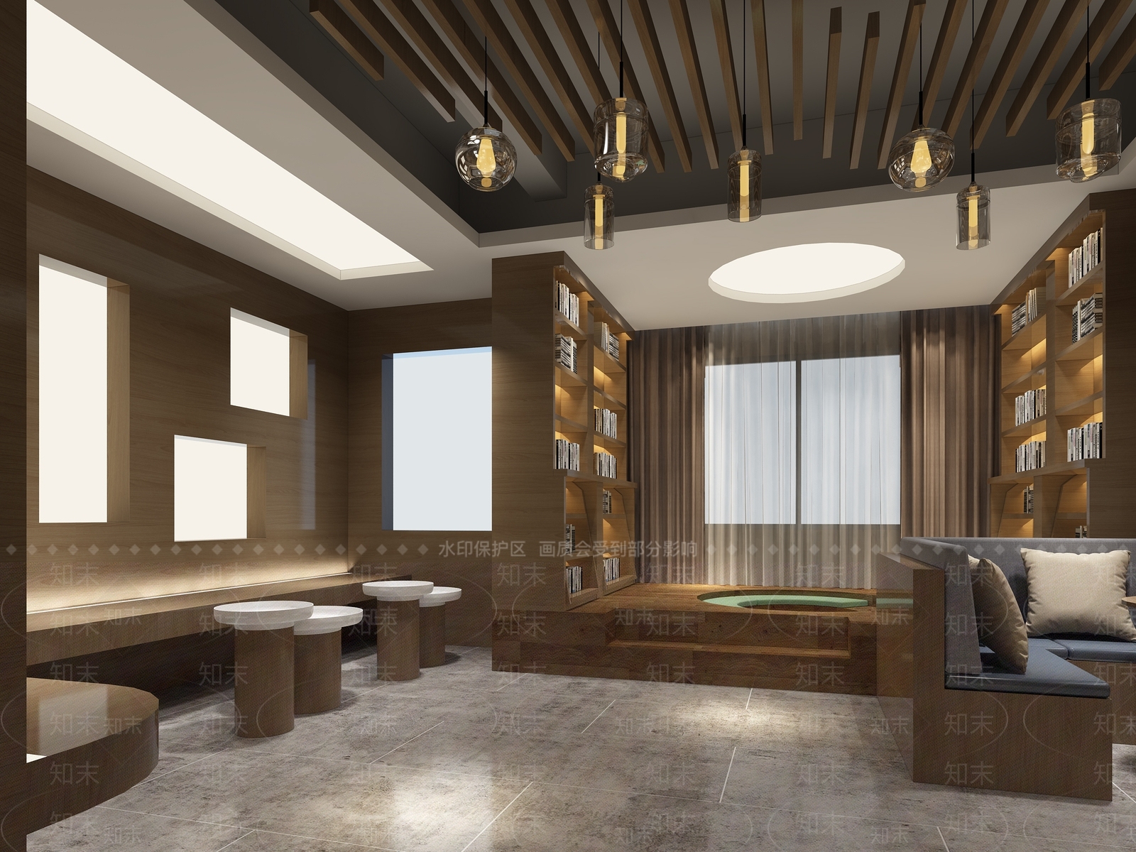 新中式图书馆3D模型下载【ID:597260000】