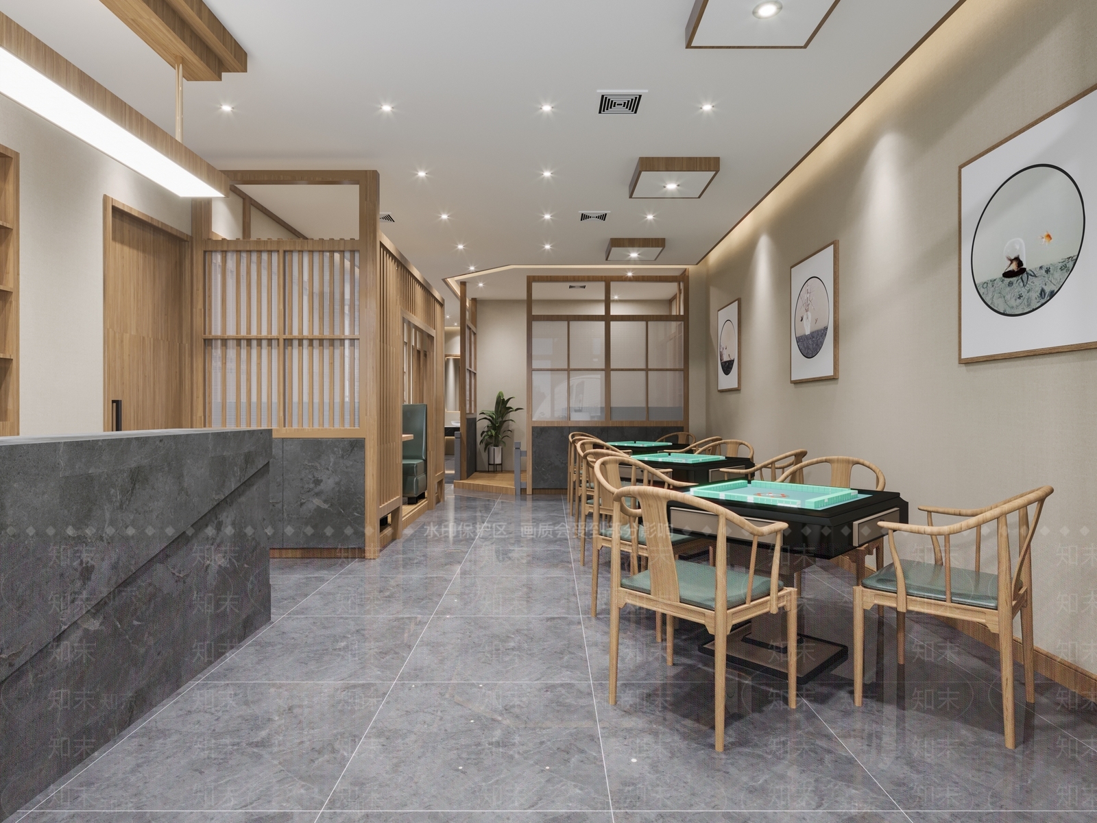 日式棋牌室3D模型下载【ID:497302193】