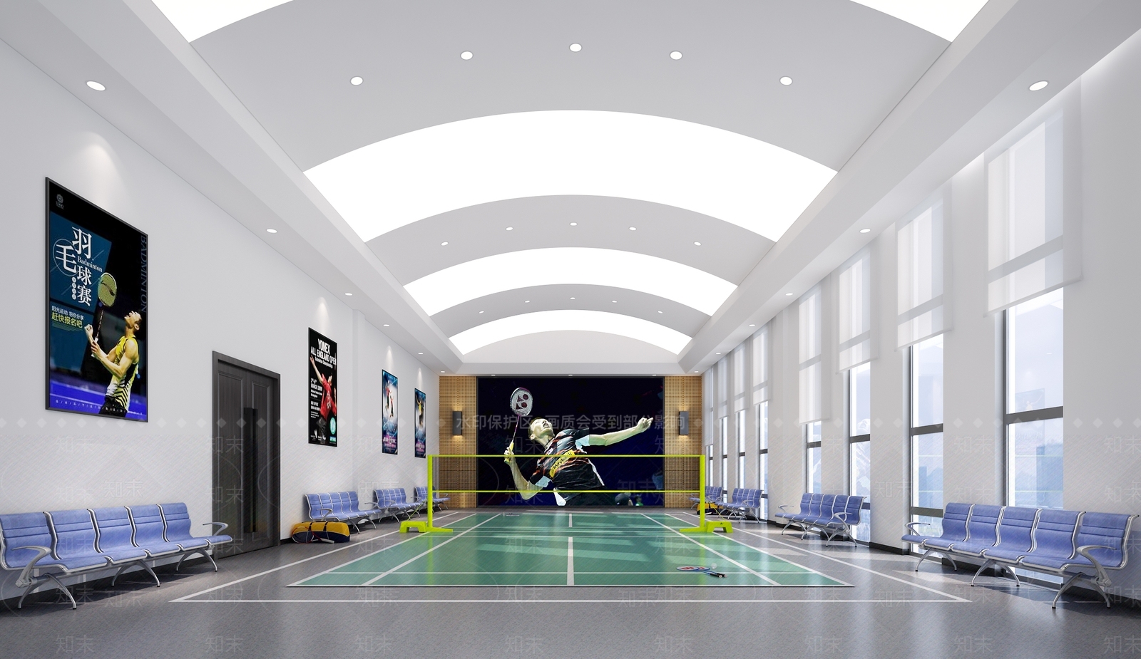 现代羽毛球馆3D模型下载【ID:997311912】