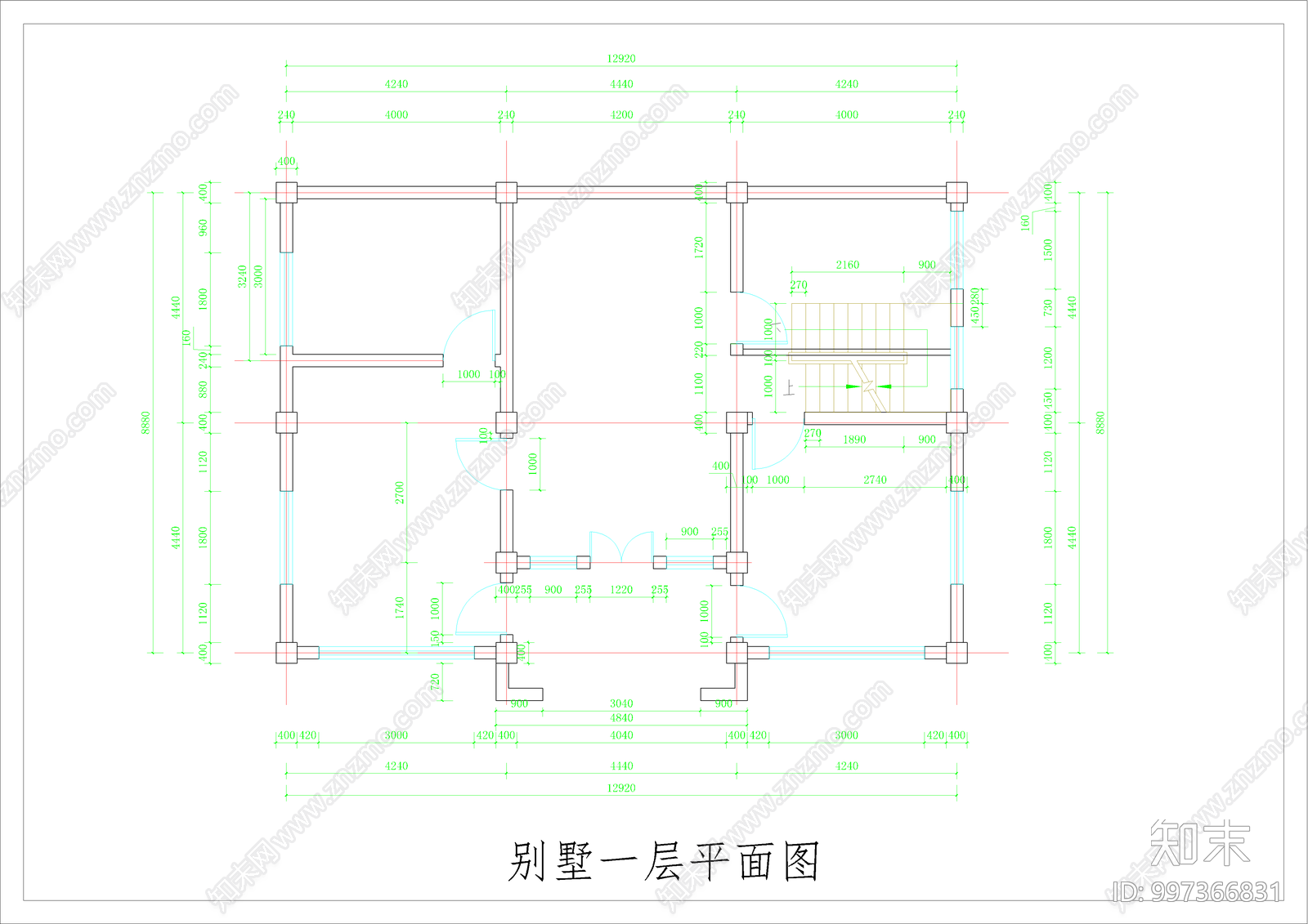 现代别墅cad施工图下载【ID:997366831】