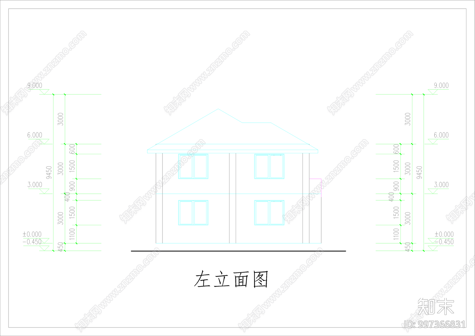 现代别墅cad施工图下载【ID:997366831】