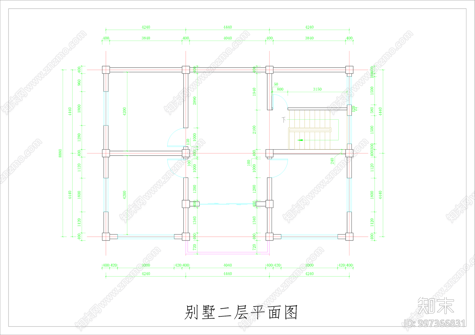 现代别墅cad施工图下载【ID:997366831】