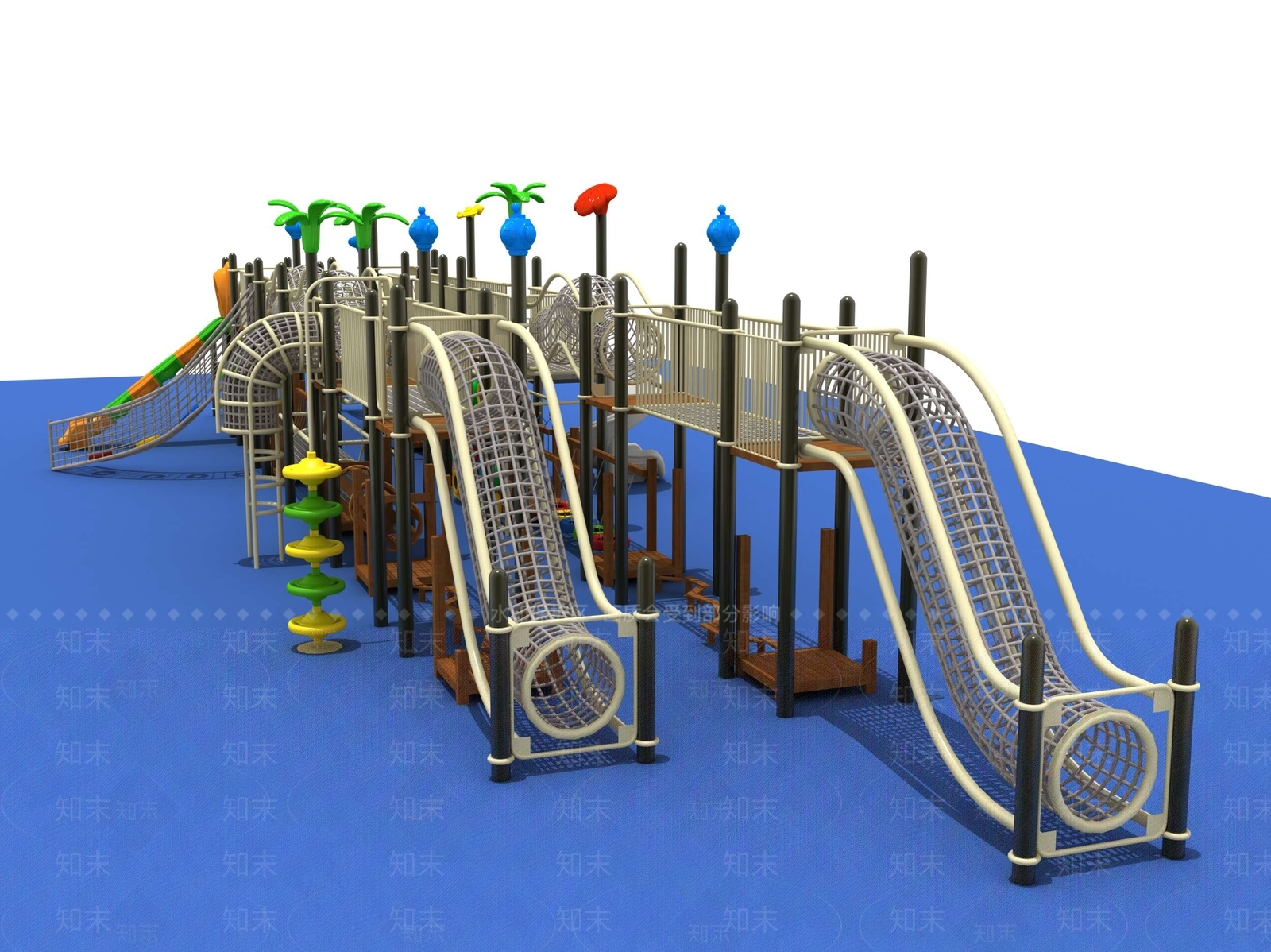 现代儿童滑梯3D模型下载【ID:997373295】