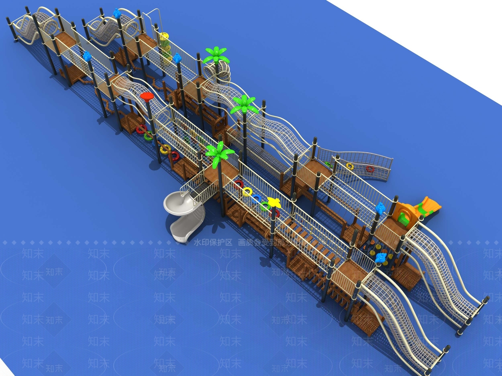 现代儿童滑梯3D模型下载【ID:997373295】