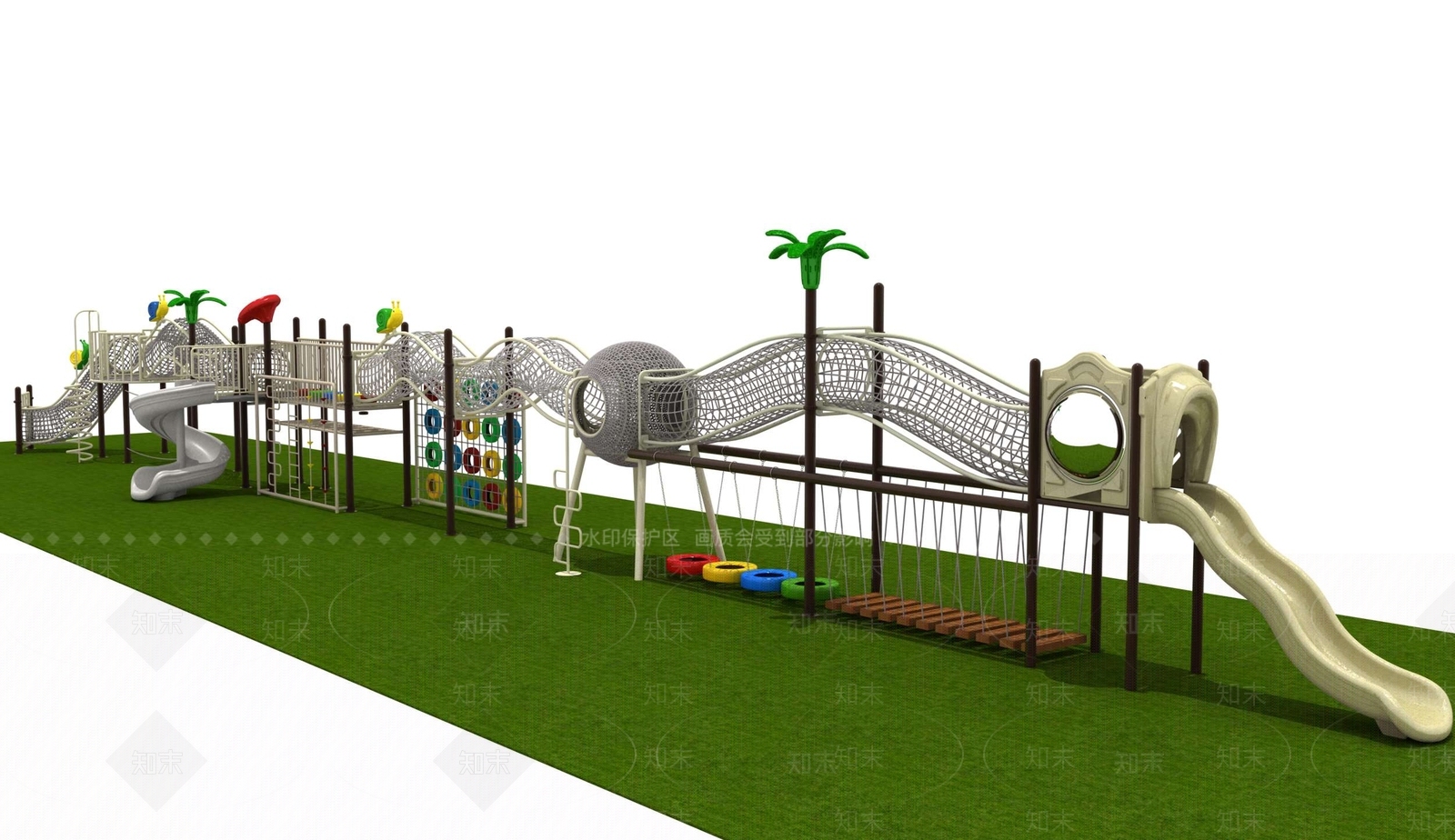 现代儿童滑梯3D模型下载【ID:997376212】