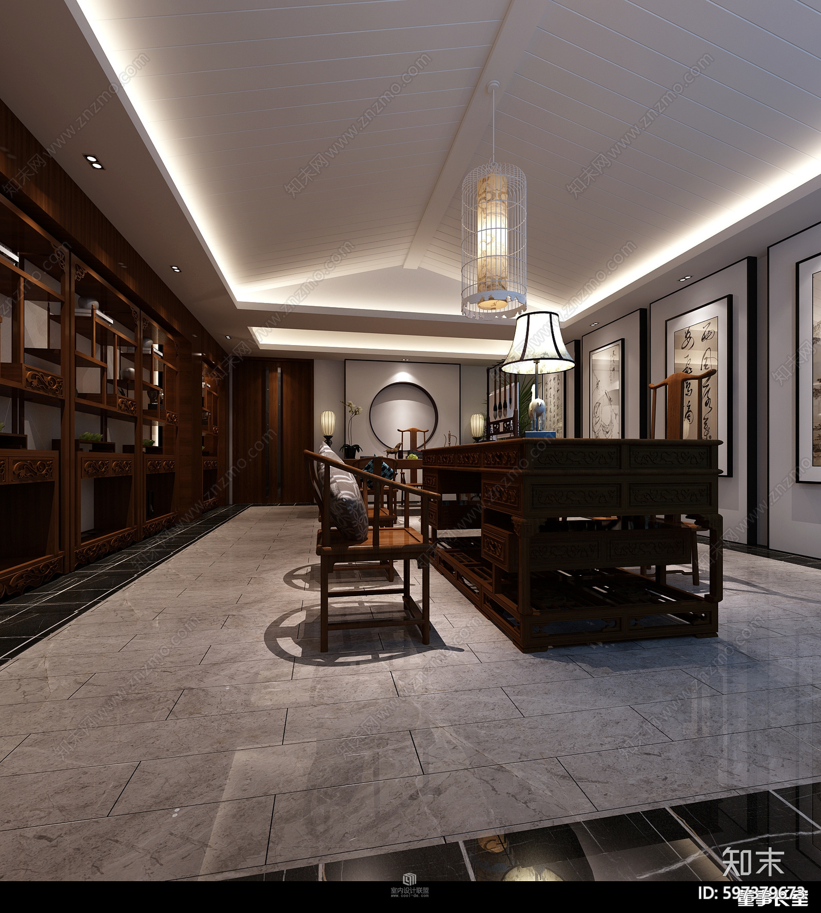 新中式会所cad施工图下载【ID:597379673】