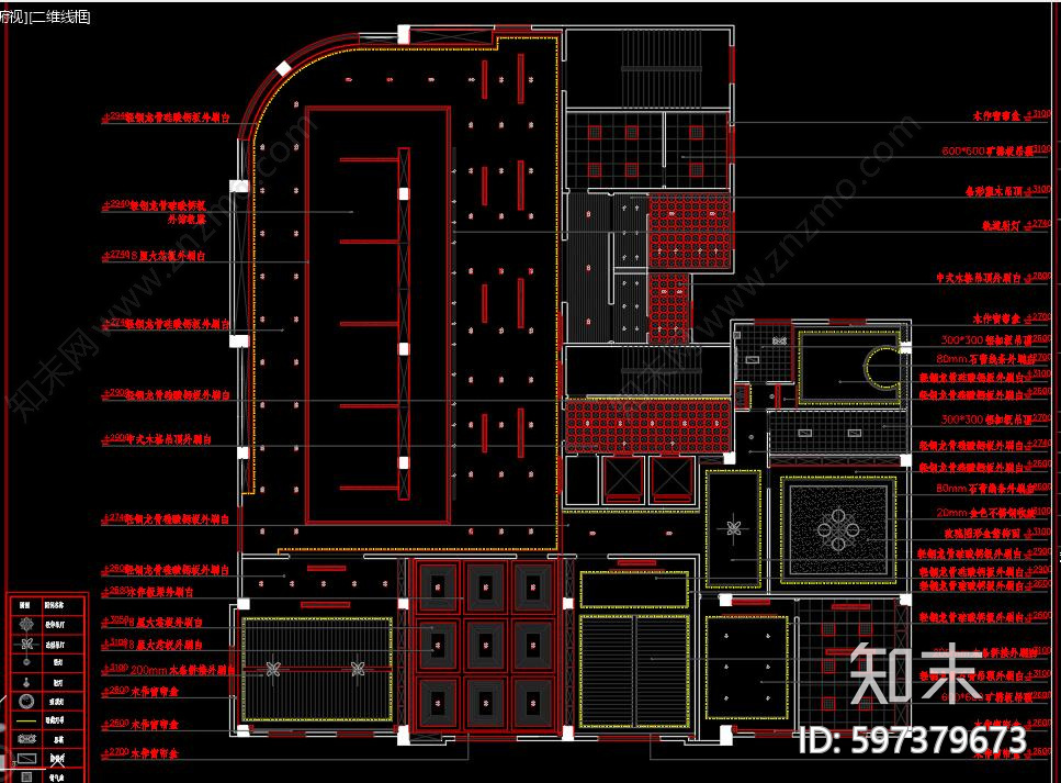 新中式会所cad施工图下载【ID:597379673】