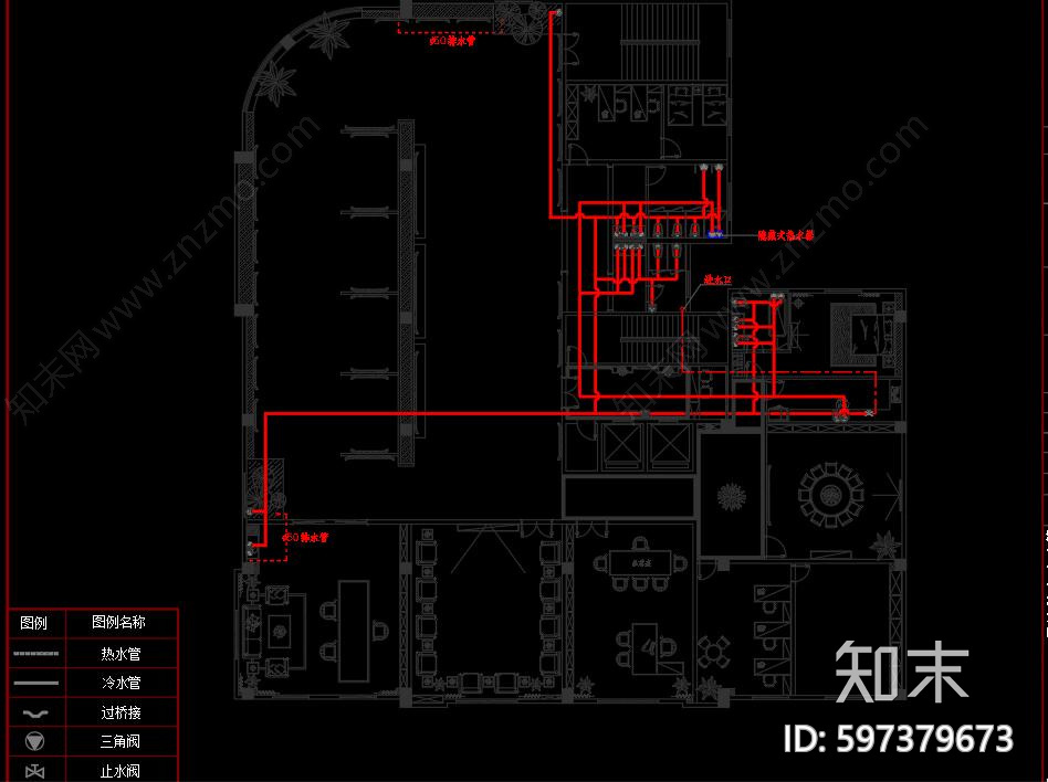 新中式会所cad施工图下载【ID:597379673】