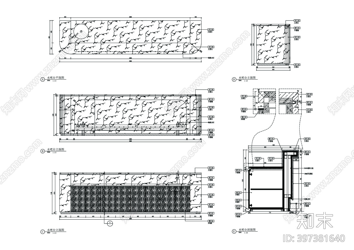 水吧台施工图下载【ID:397381640】