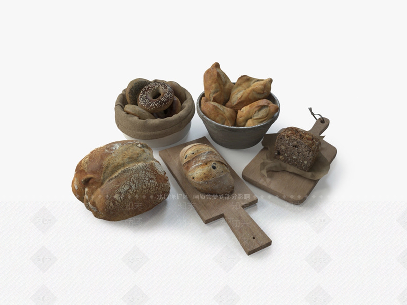 现代甜甜圈3D模型下载【ID:197385413】