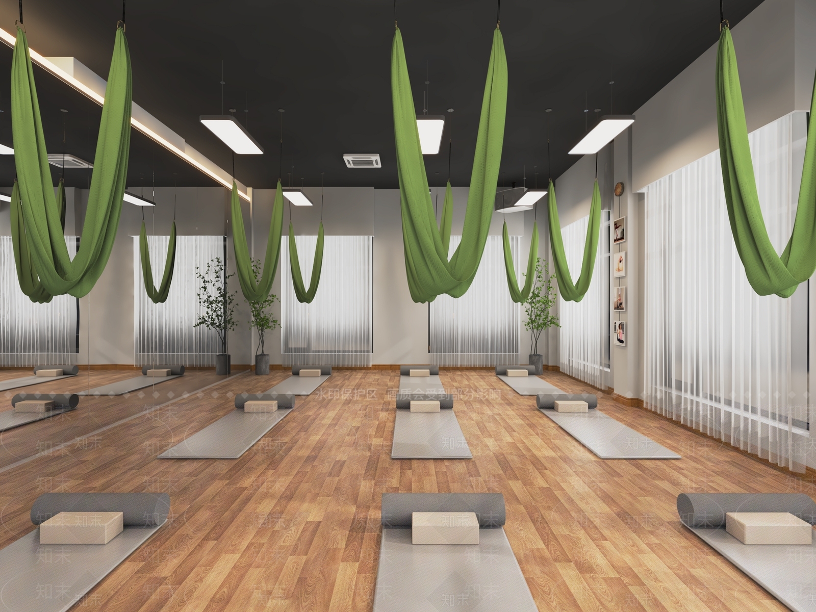 现代瑜伽室3D模型下载【ID:397386717】