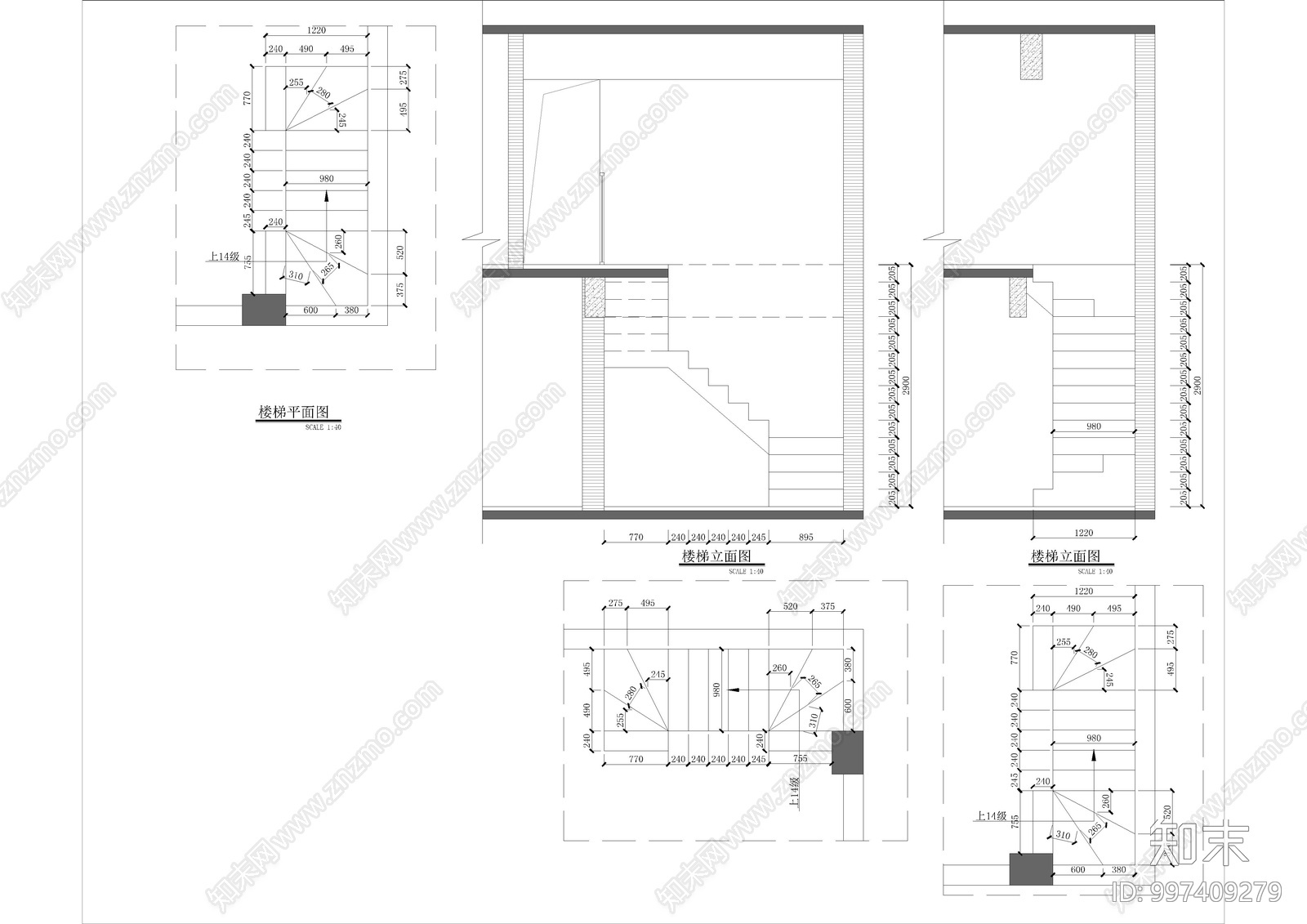 住宅楼梯施工图下载【ID:997409279】