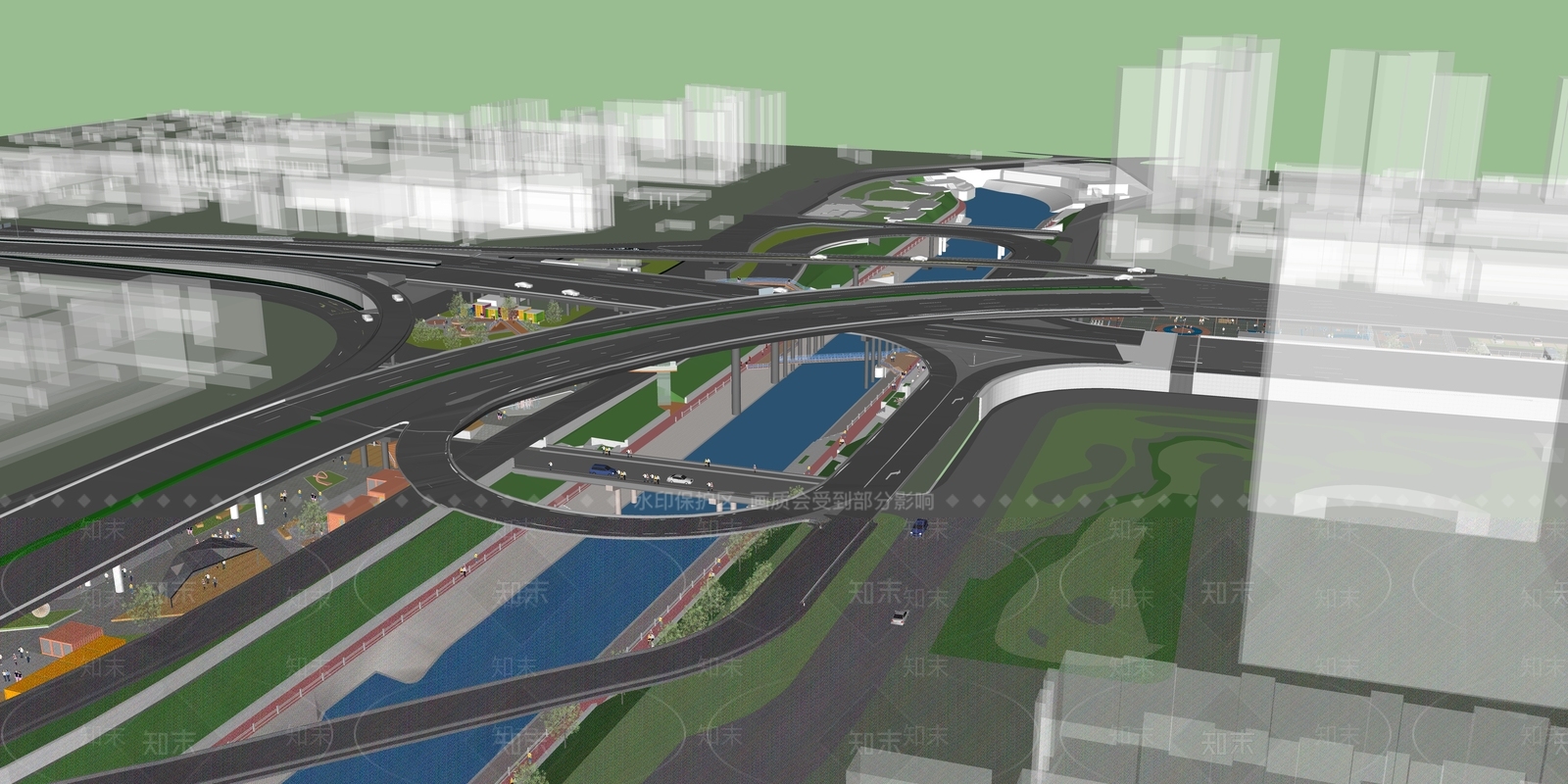 现代道路SU模型下载【ID:797411390】
